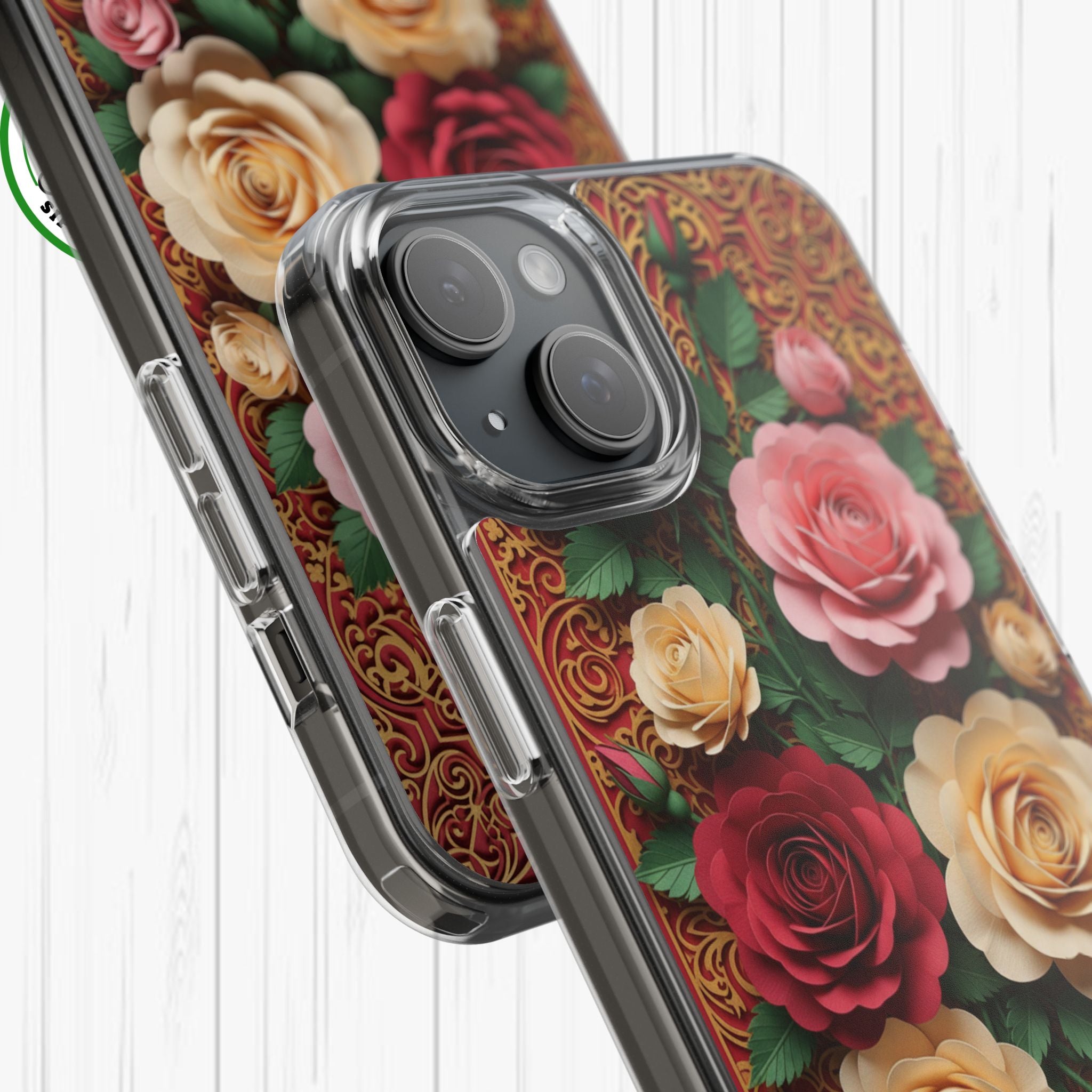 Cut-Paper Rose Bouquet Phone Case