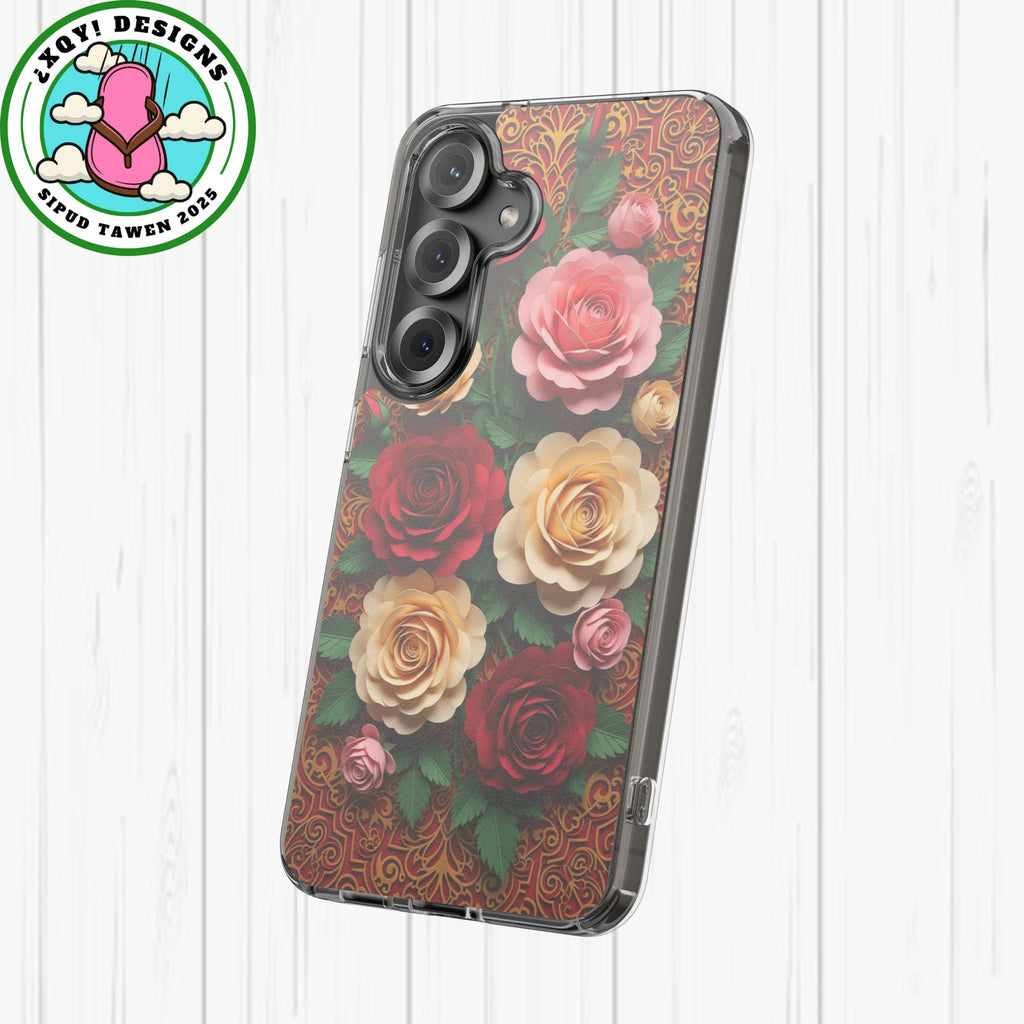 Cut-Paper Rose Bouquet Phone Case
