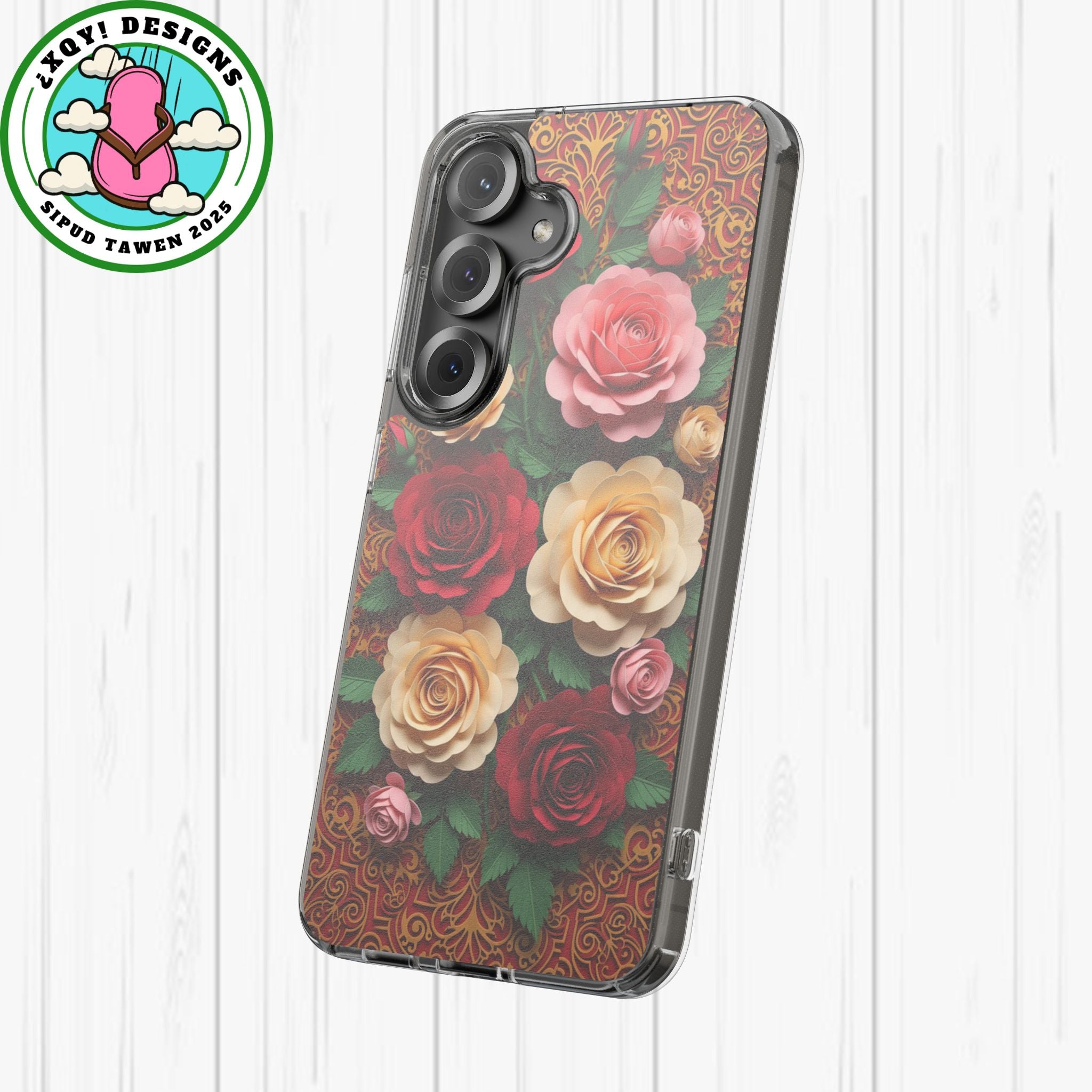 Cut-Paper Rose Bouquet Phone Case