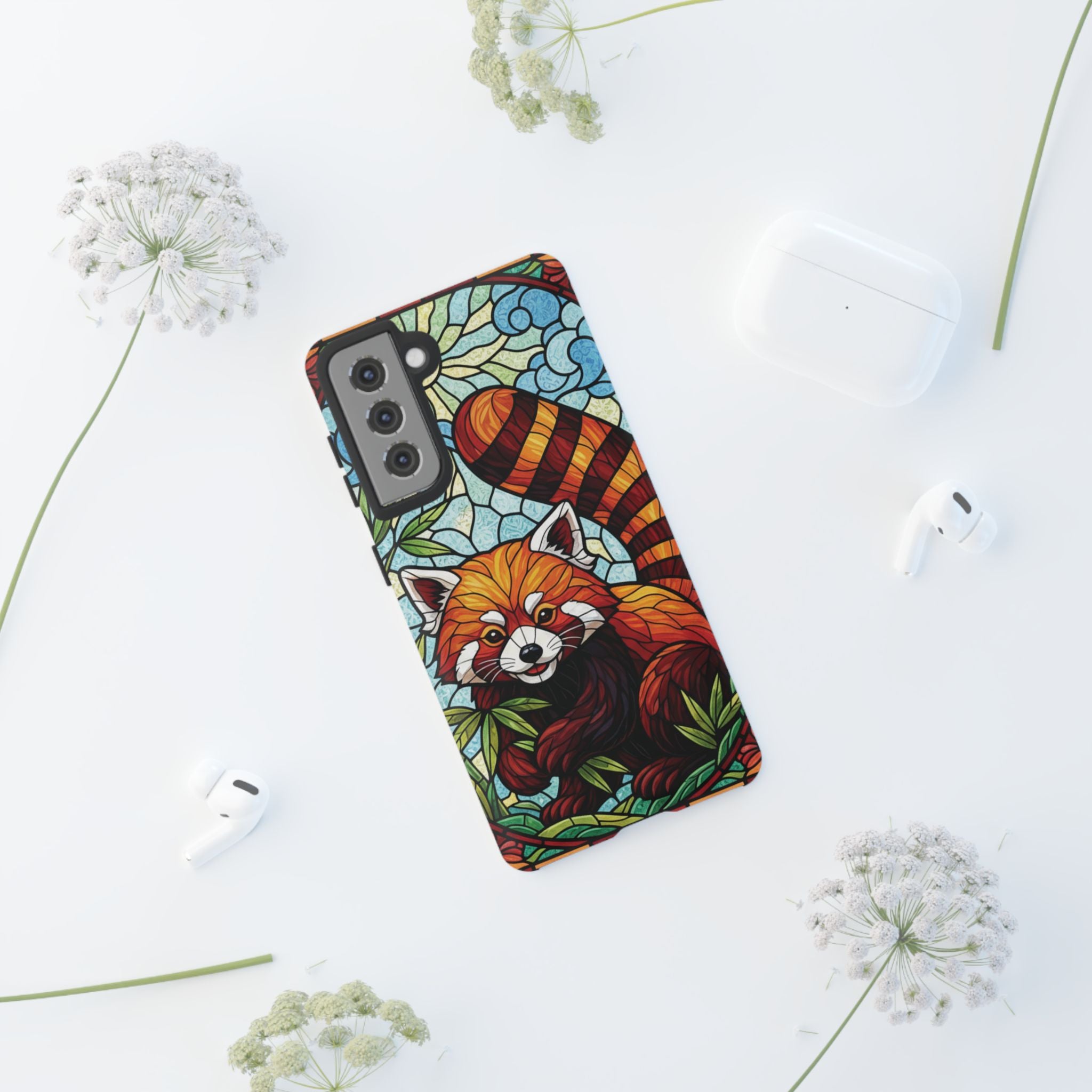 Red Panda Stained Glass Phone Case | Samsung iPhone Pixel