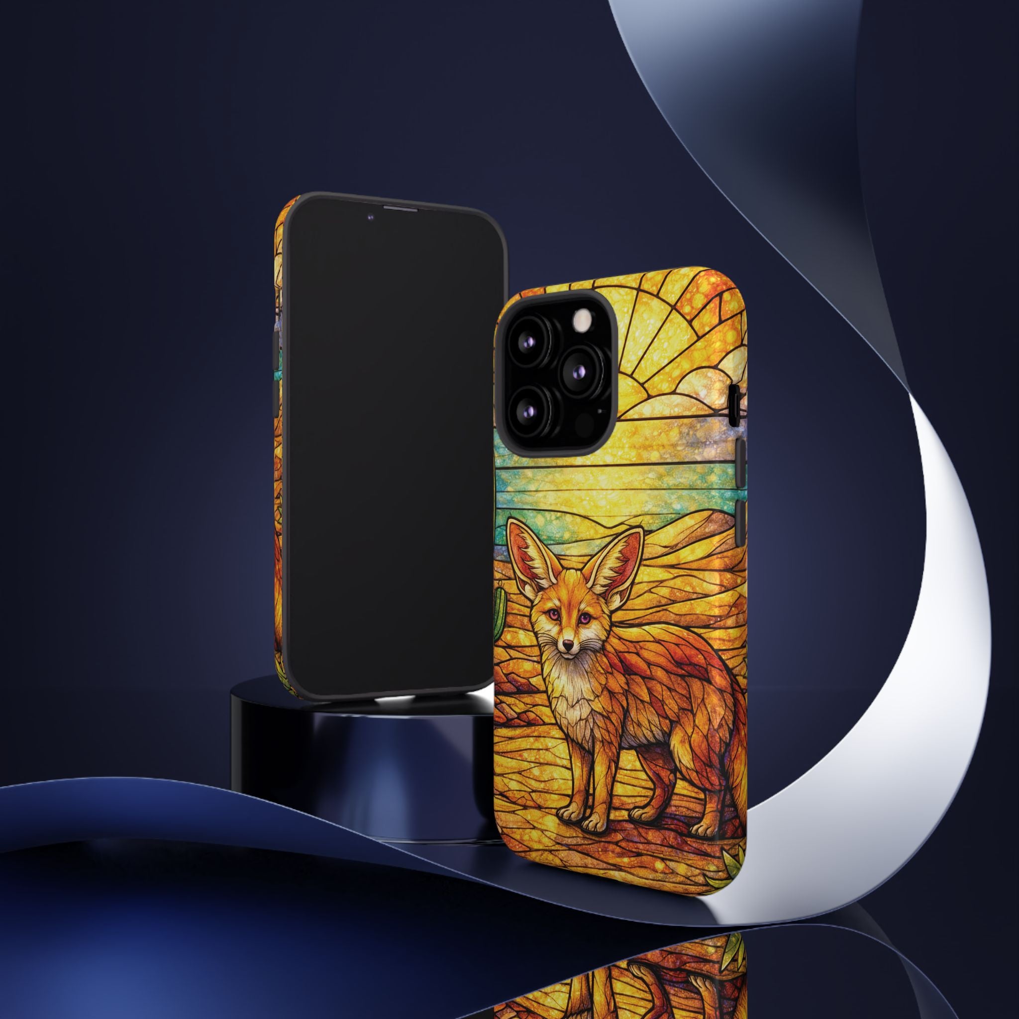 Desert Fox Stained Glass Phone Case — Galaxy & iPhone Pixel Compatible