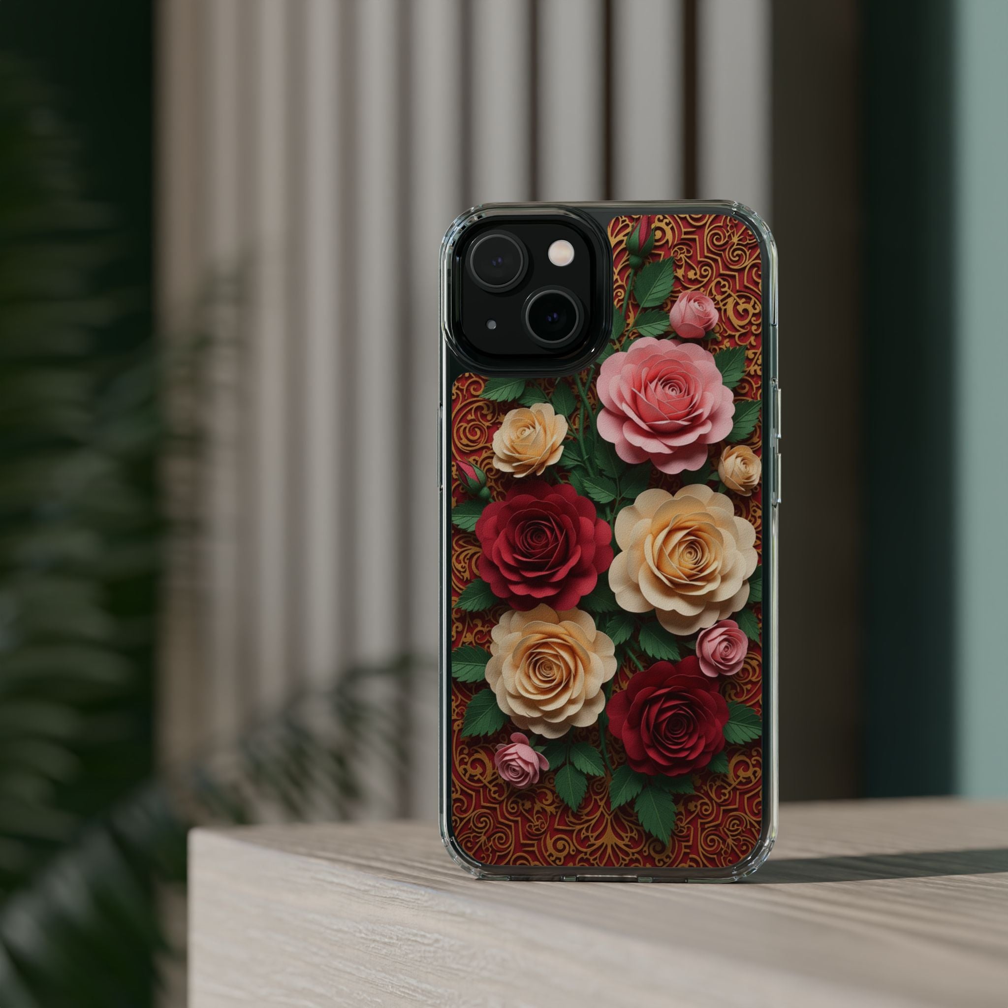 Cut-Paper Rose Bouquet Phone Case