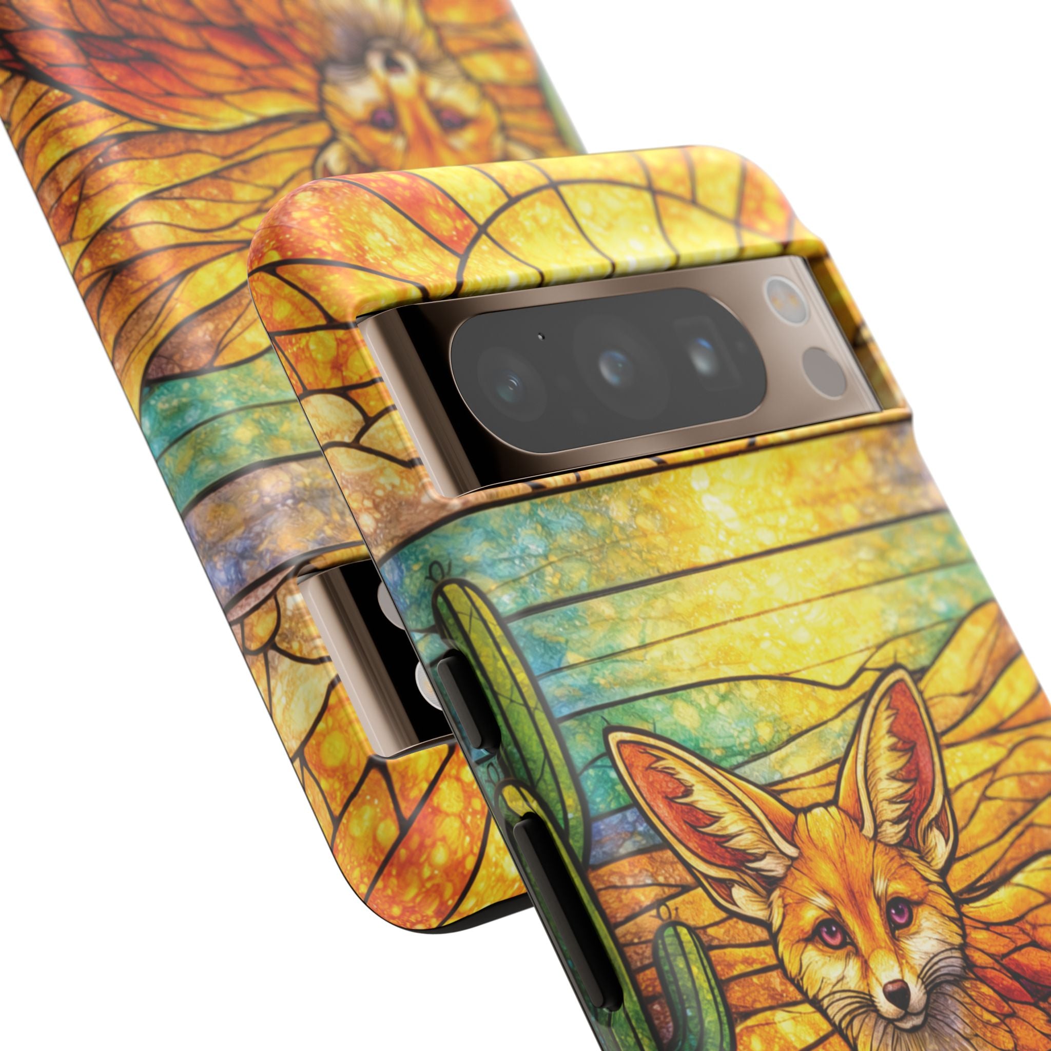 Desert Fox Stained Glass Phone Case — Galaxy & iPhone Pixel Compatible
