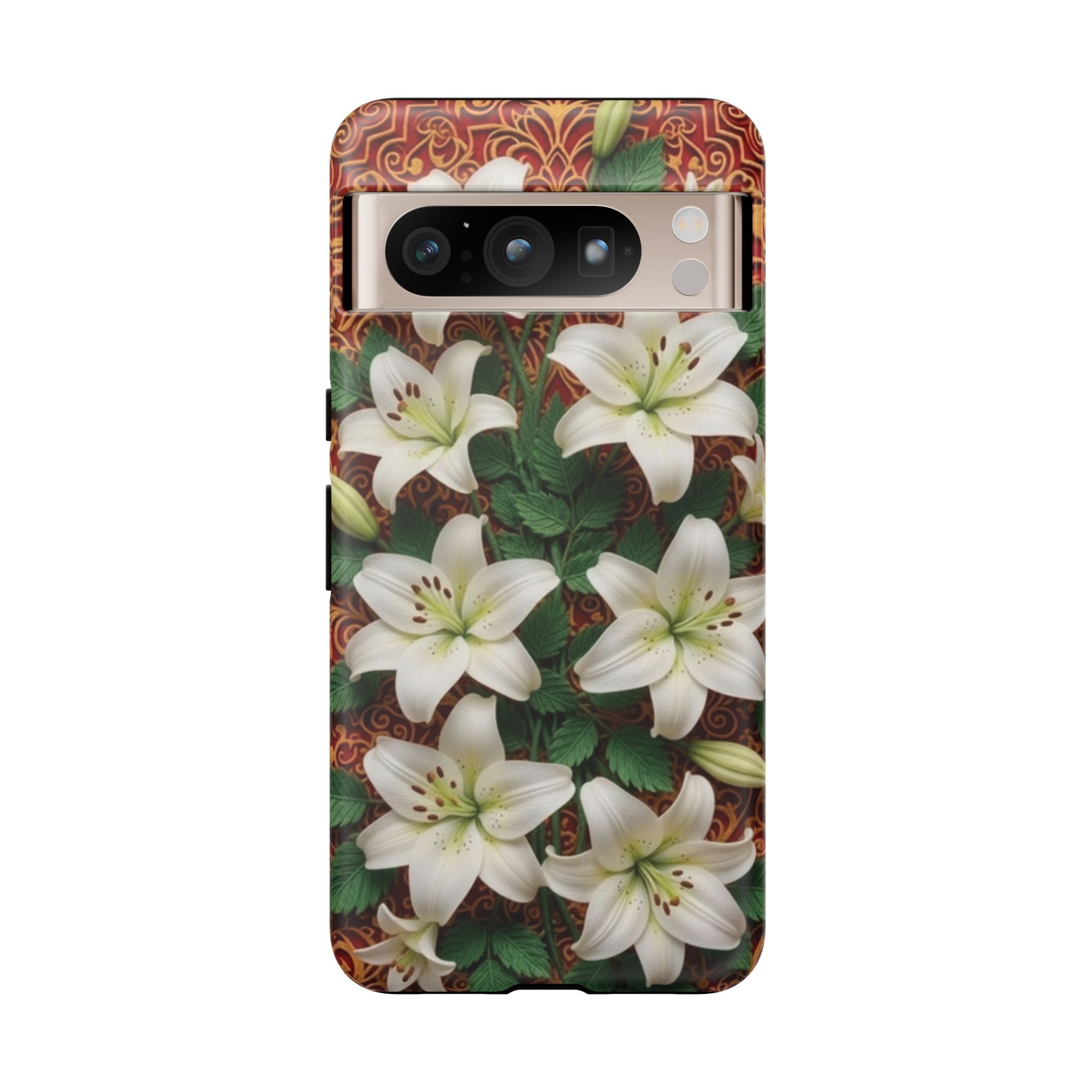 Luxury Lily Phone Case Elegant Floral Ornate Botanical Style Pristine White Bloom Motif Unique Accessory for iPhone Samsung Pixel Devices