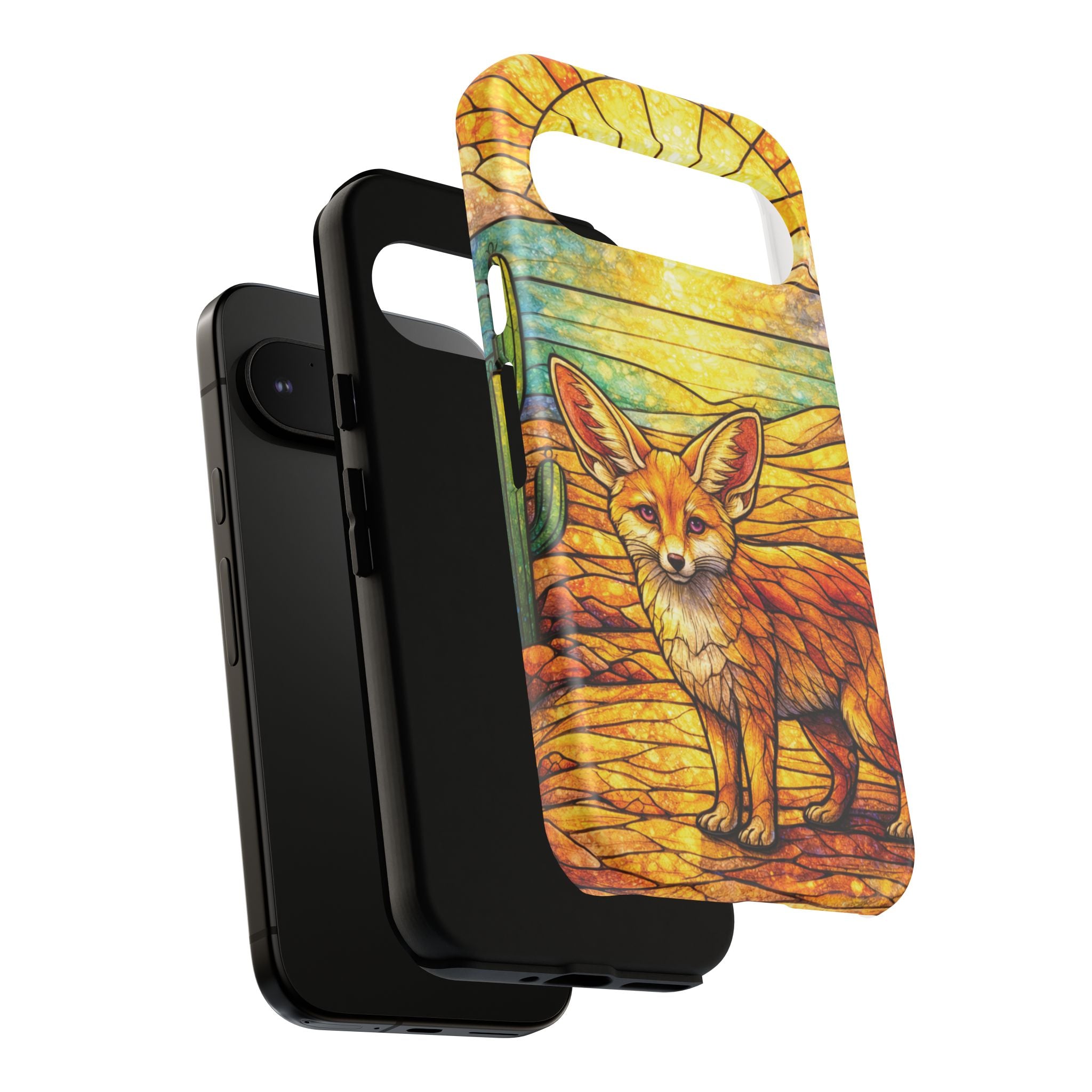 Desert Fox Stained Glass Phone Case — Galaxy & iPhone Pixel Compatible
