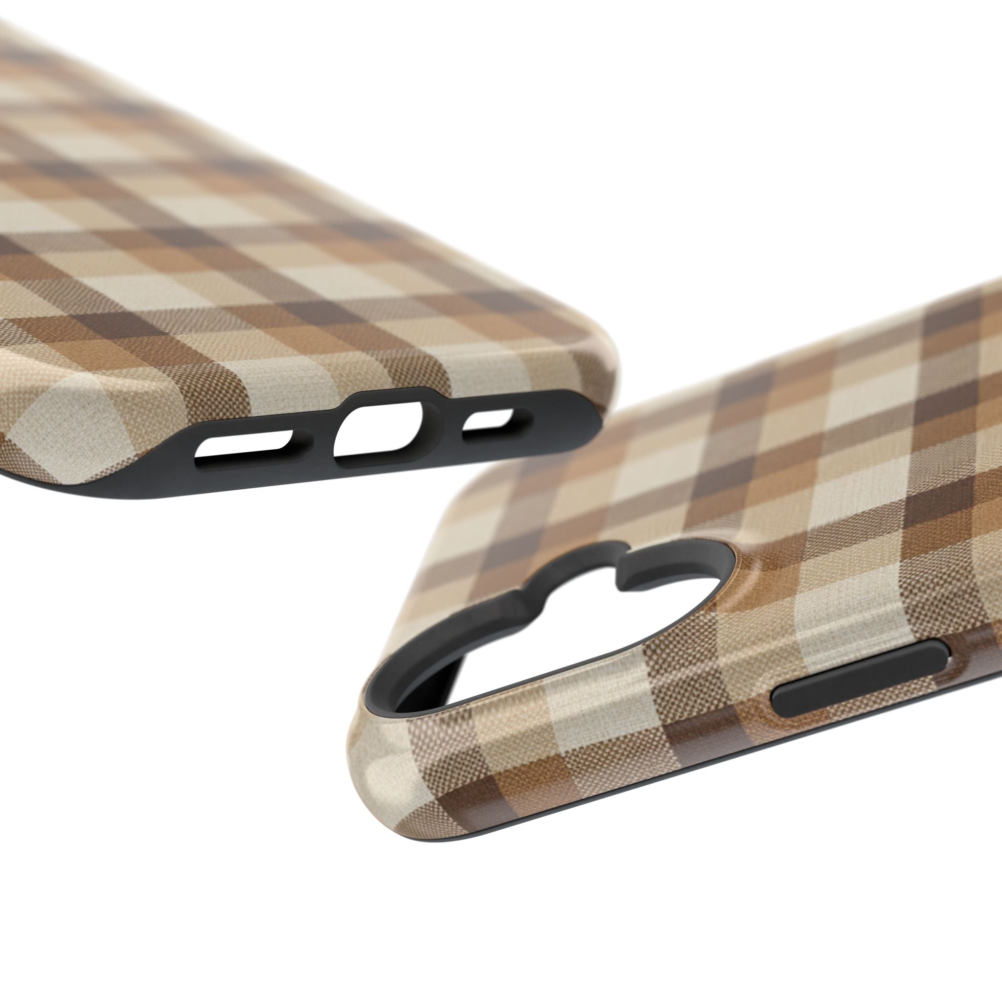 Brown Plaid Pattern Impact-Resistant Case | Checkered Phone Case