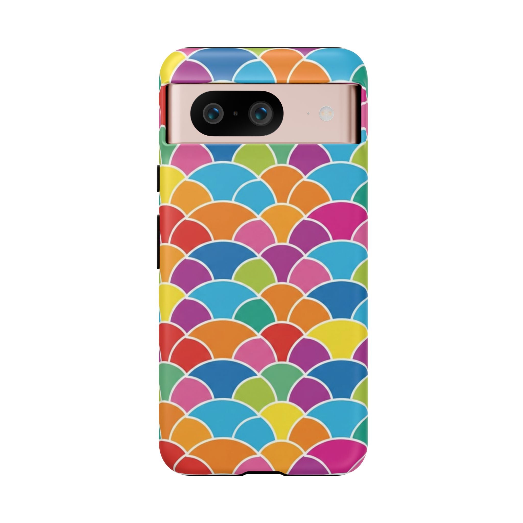 Colorful Scallop Pattern Phone Case Vibrant Protective Mermaid Scales Cover Eye-Catching Abstract Design for Samsung iPhone Pixel Models