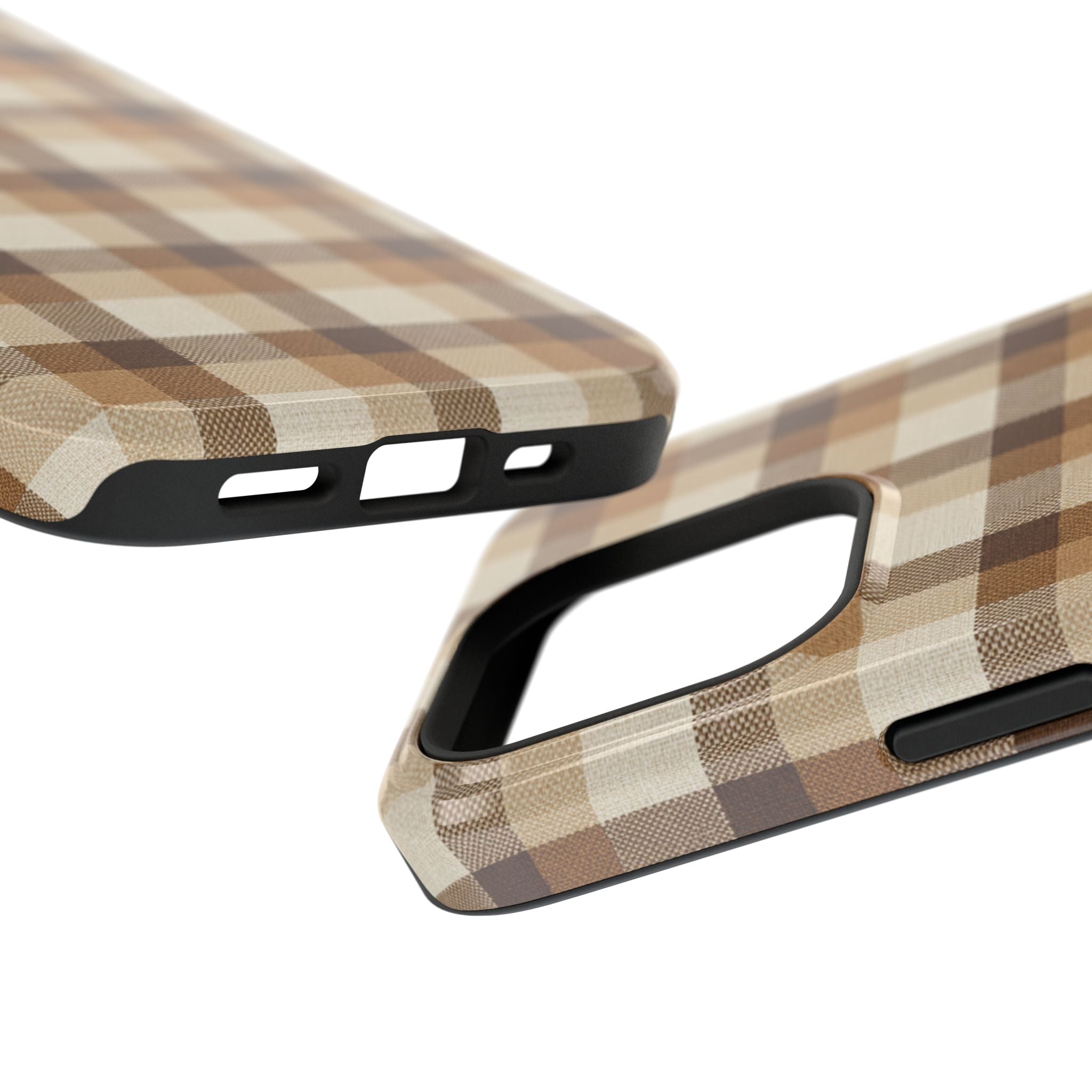 Brown Plaid Pattern Impact-Resistant Case | Checkered Phone Case