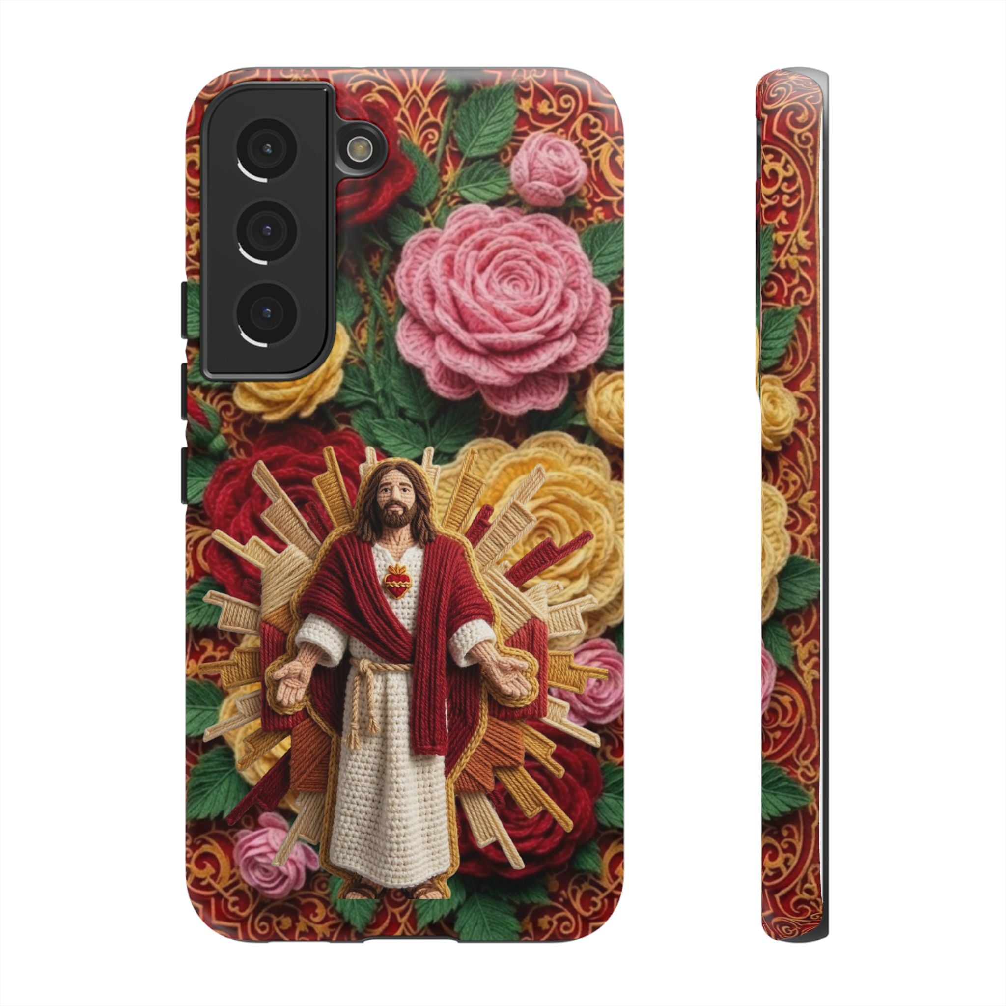 Jesus Resurrection faux-yarn phone case | Resurrection artwork phone case