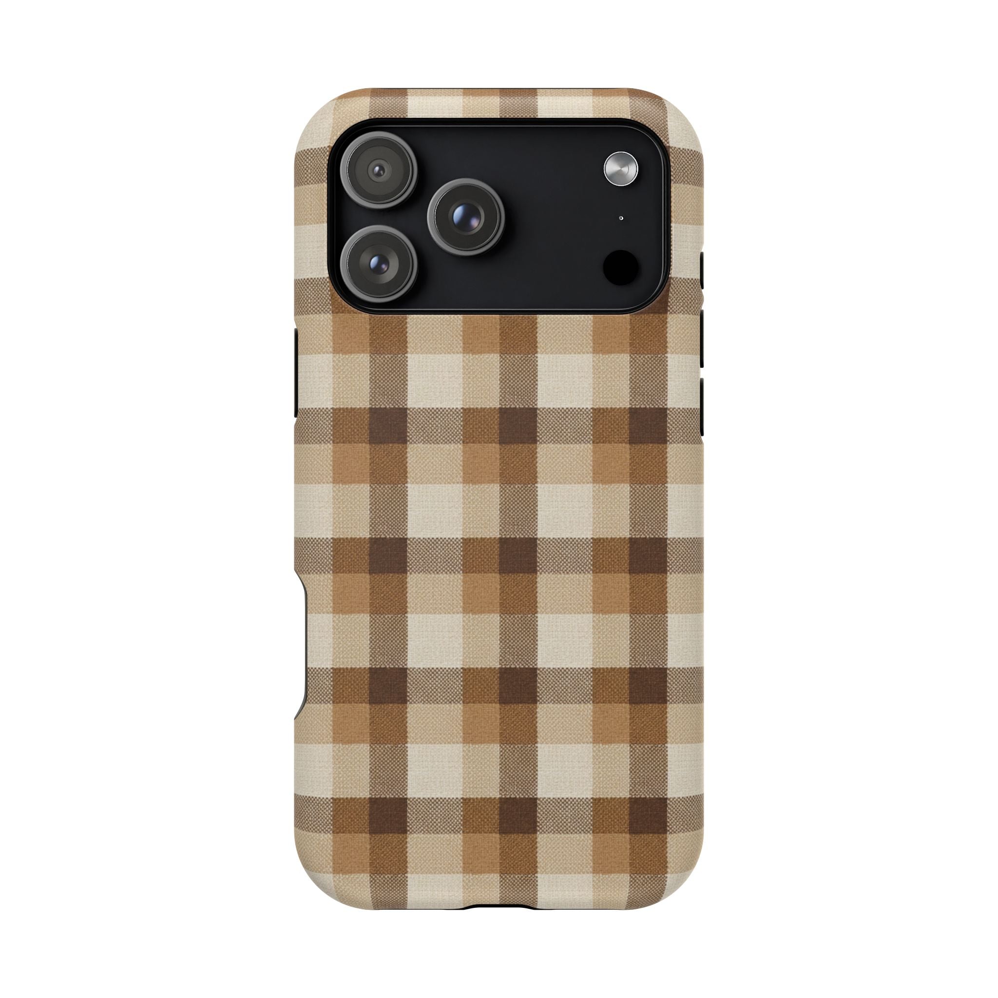 Brown Plaid Pattern Impact-Resistant Case | Checkered Phone Case