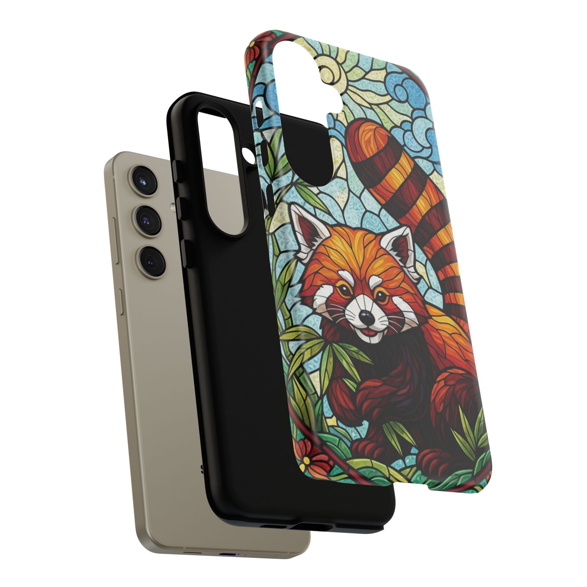 Red Panda Stained Glass Phone Case | Samsung iPhone Pixel