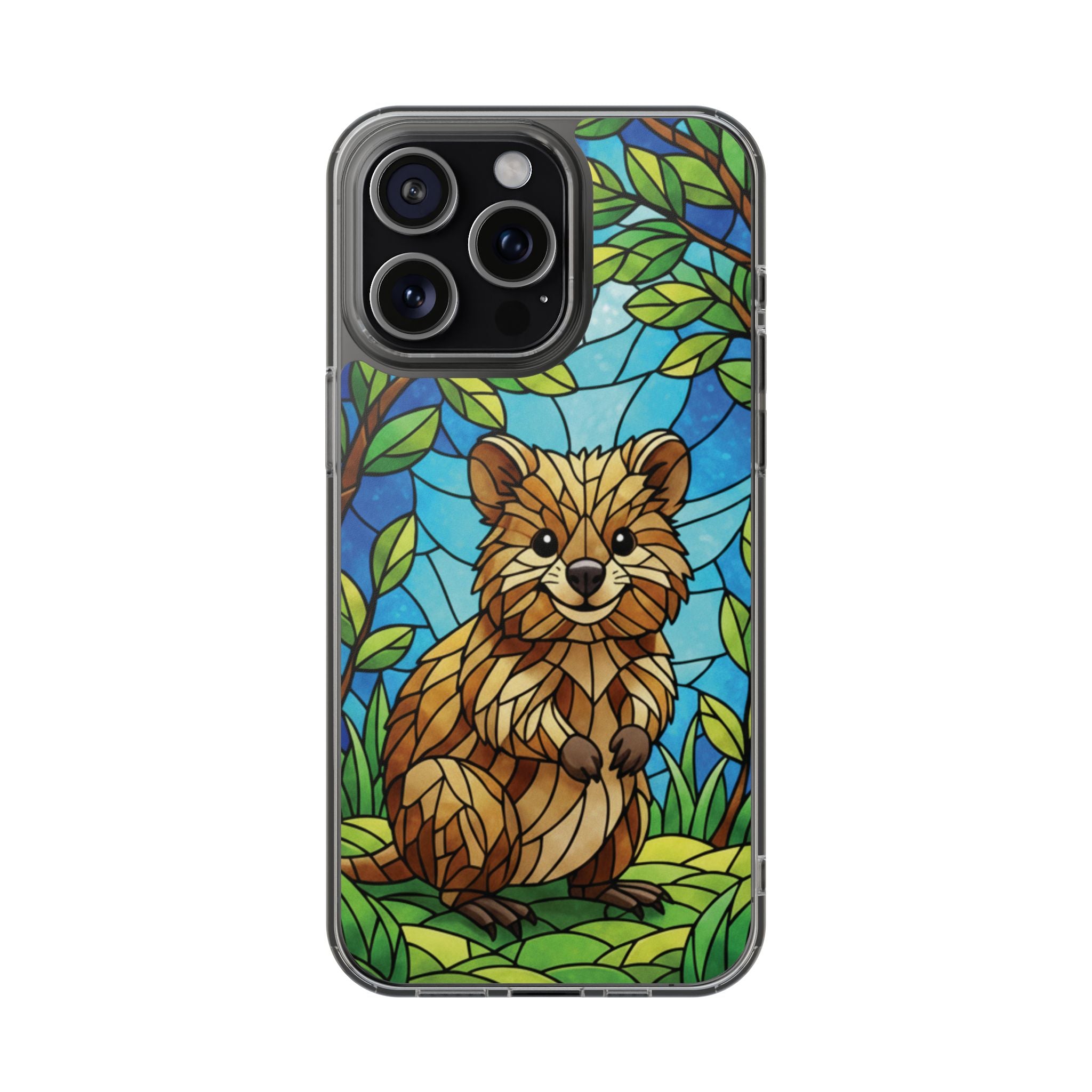 Quokka Phone Case Design Art Mobile Cover Phone Protection Device Skin Animal Print Stained Glass Art Australian Wildlife Gift Idea Phone