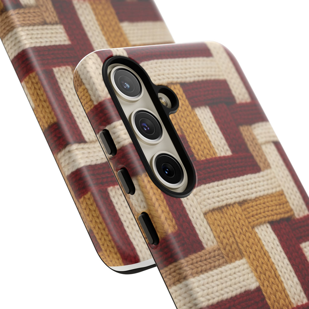 Yarn Pattern Phone Case Cozy Knit Texture Smartphone Protective Cover Elegant Design Mobile Device Cases for Samsung iPhone Pixel Models