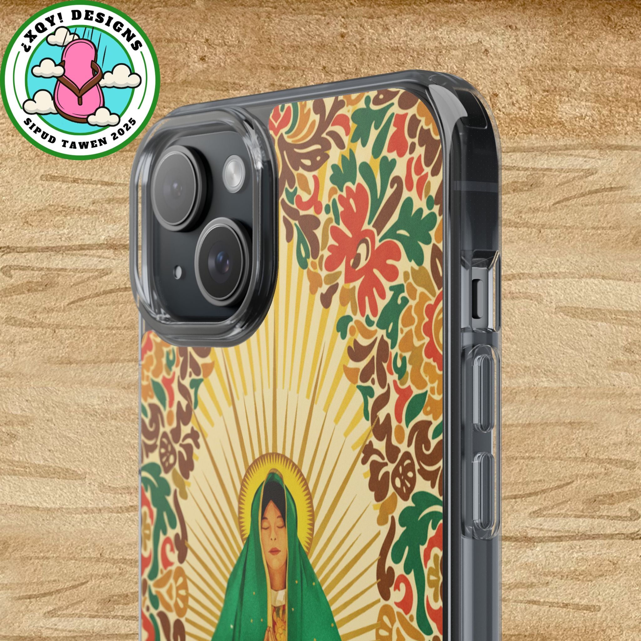 Virgin of Guadalupe Phone Case — Cut-Paper Style Religious Christian iPhone Samsung Pixel