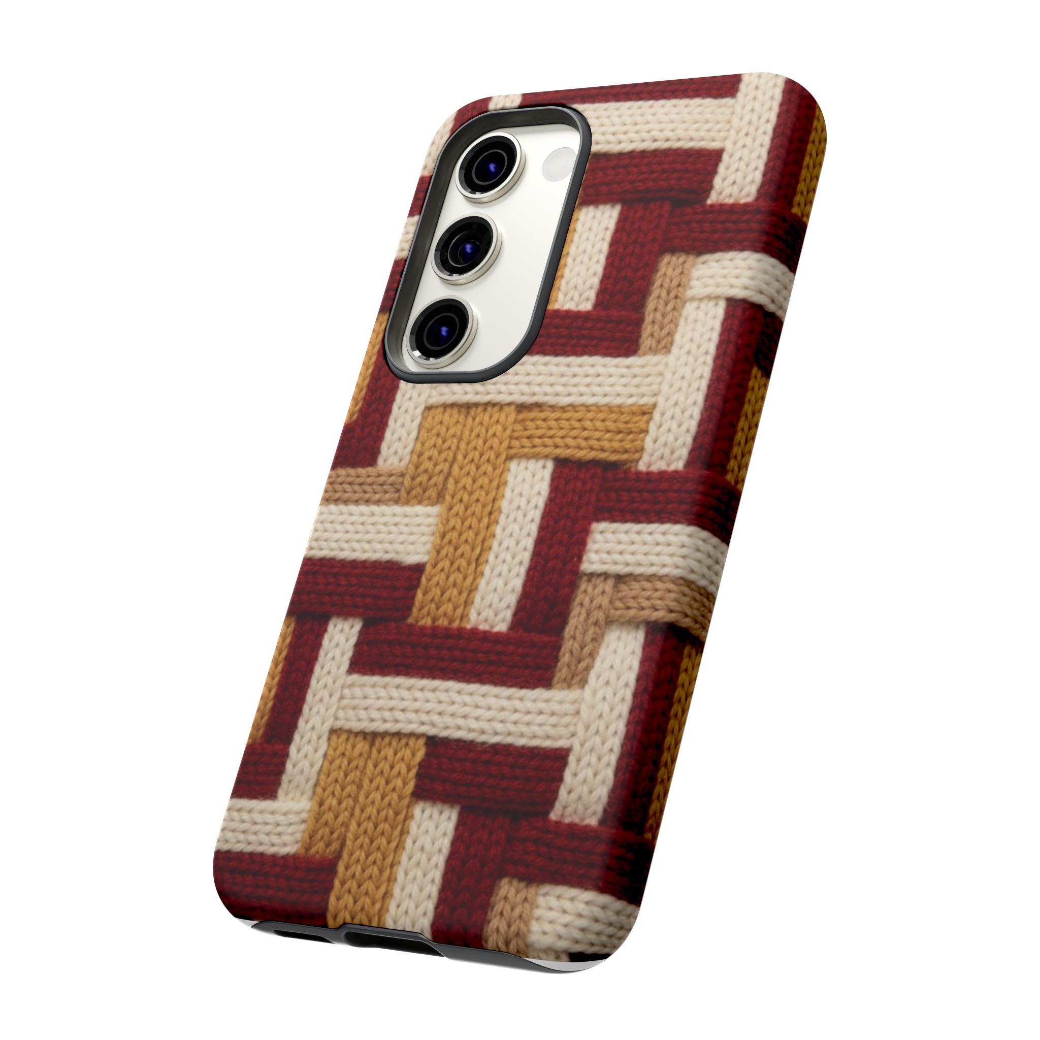 Yarn Pattern Phone Case Cozy Knit Texture Smartphone Protective Cover Elegant Design Mobile Device Cases for Samsung iPhone Pixel Models