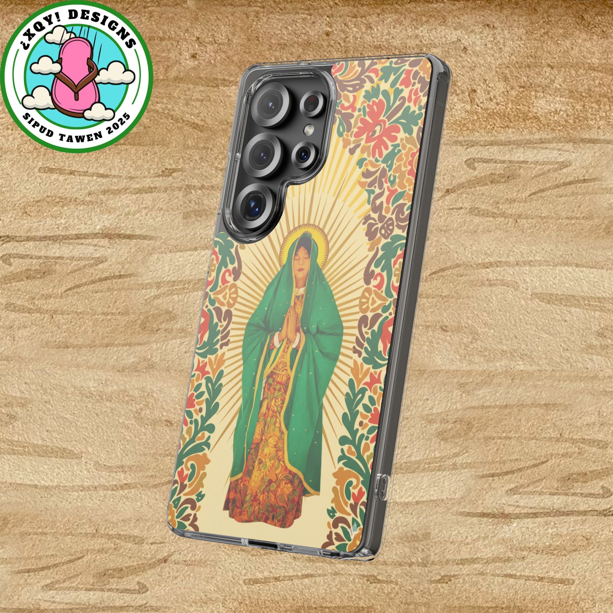Virgin of Guadalupe Phone Case — Cut-Paper Style Religious Christian iPhone Samsung Pixel