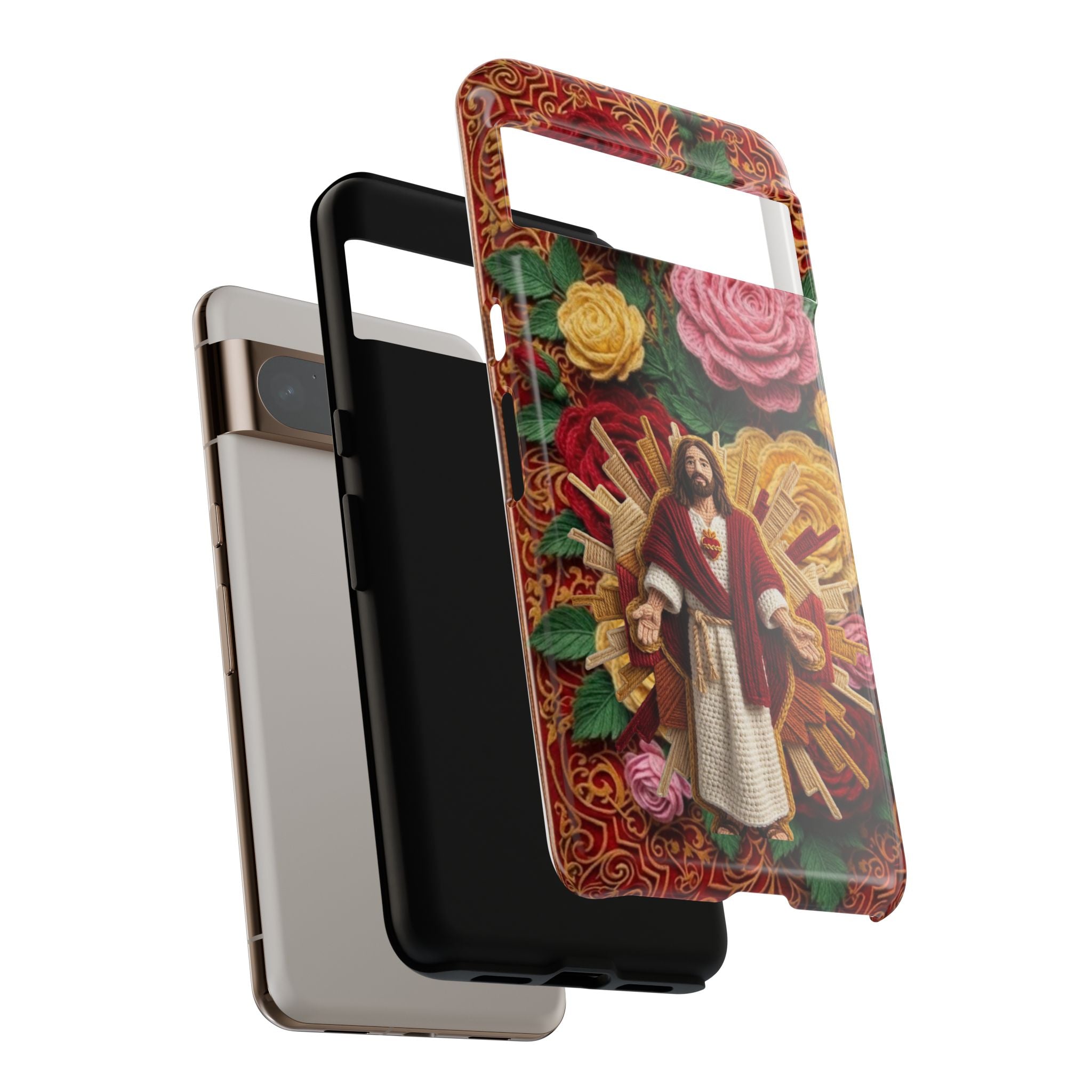 Jesus Resurrection faux-yarn phone case | Resurrection artwork phone case