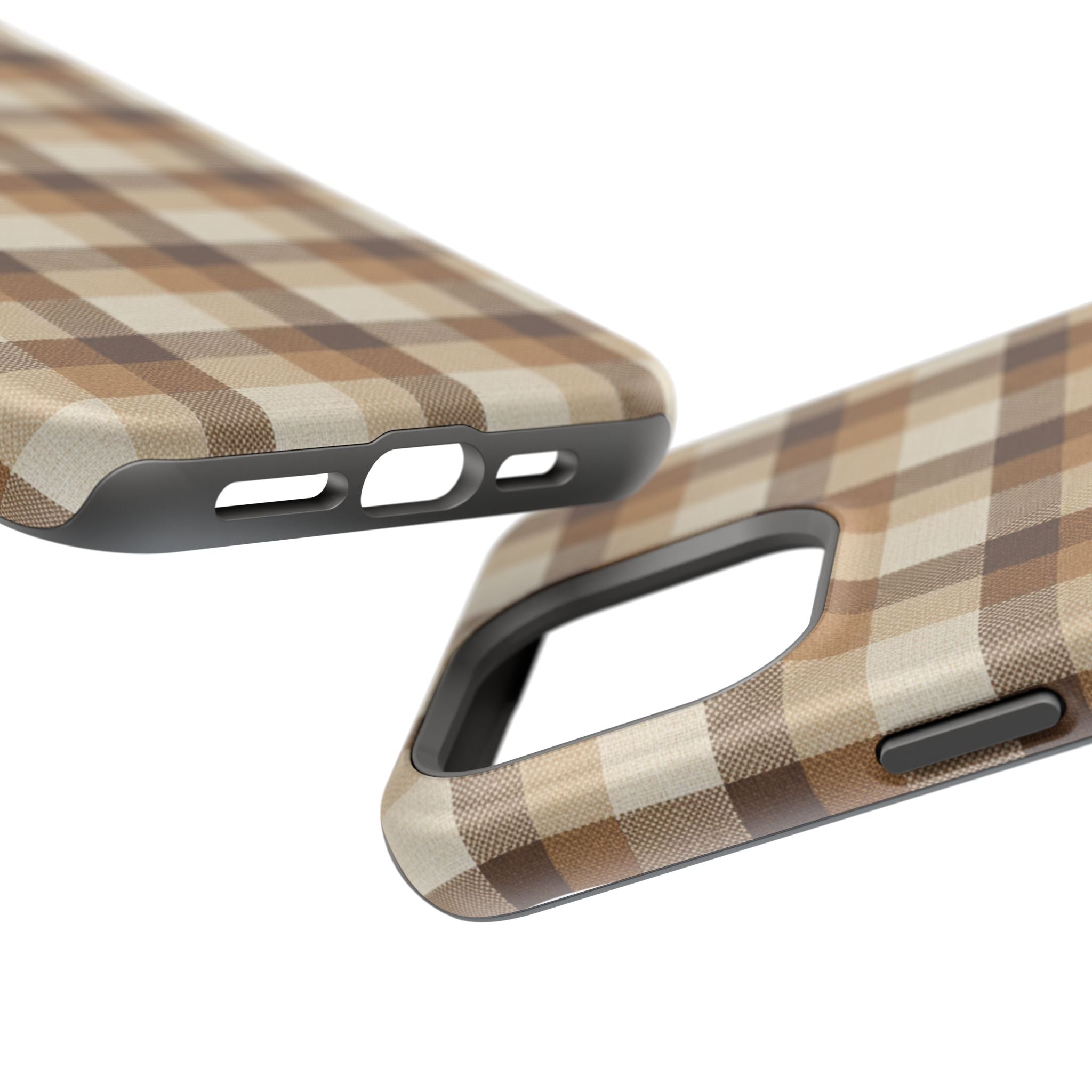 Brown Plaid Pattern Impact-Resistant Case | Checkered Phone Case