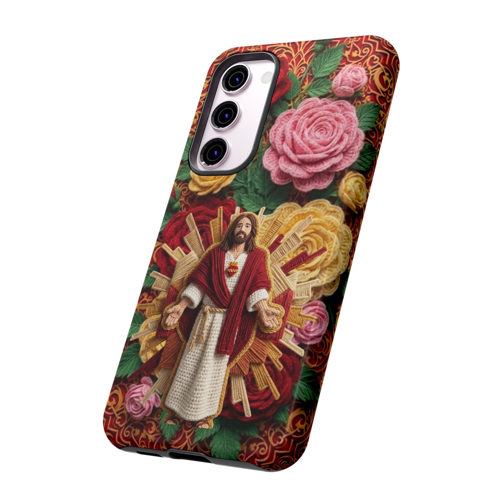 Jesus Resurrection faux-yarn phone case | Resurrection artwork phone case