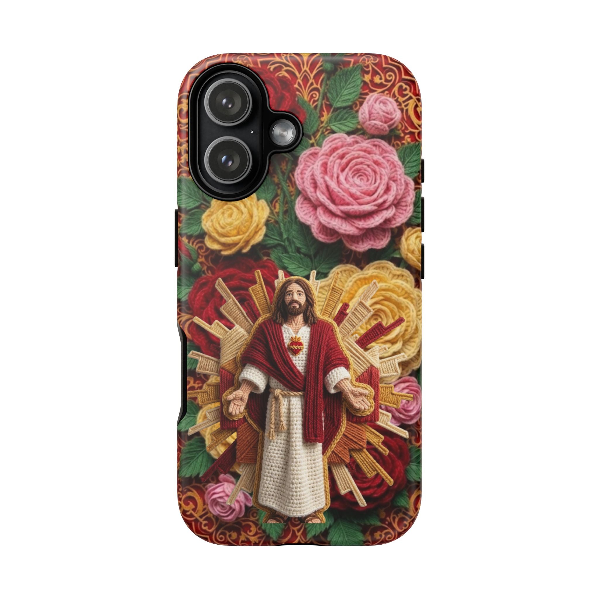 Jesus Resurrection faux-yarn phone case | Resurrection artwork phone case