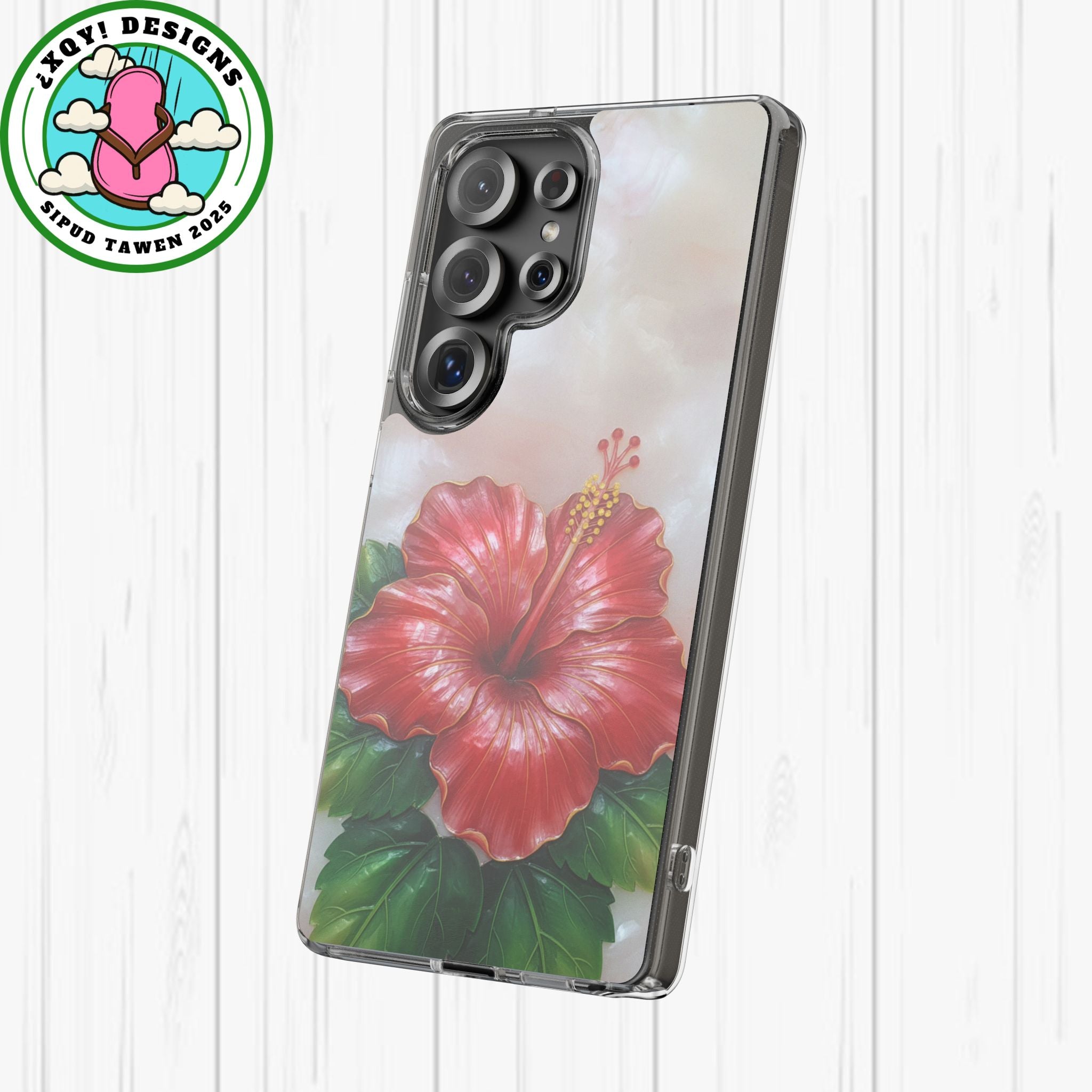 Unique Red flower art Phone Case Floral relief carving Red hibiscus sculpture Decorative tropical flower decor vibrant artistic