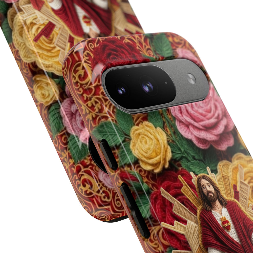 Jesus Resurrection faux-yarn phone case | Resurrection artwork phone case