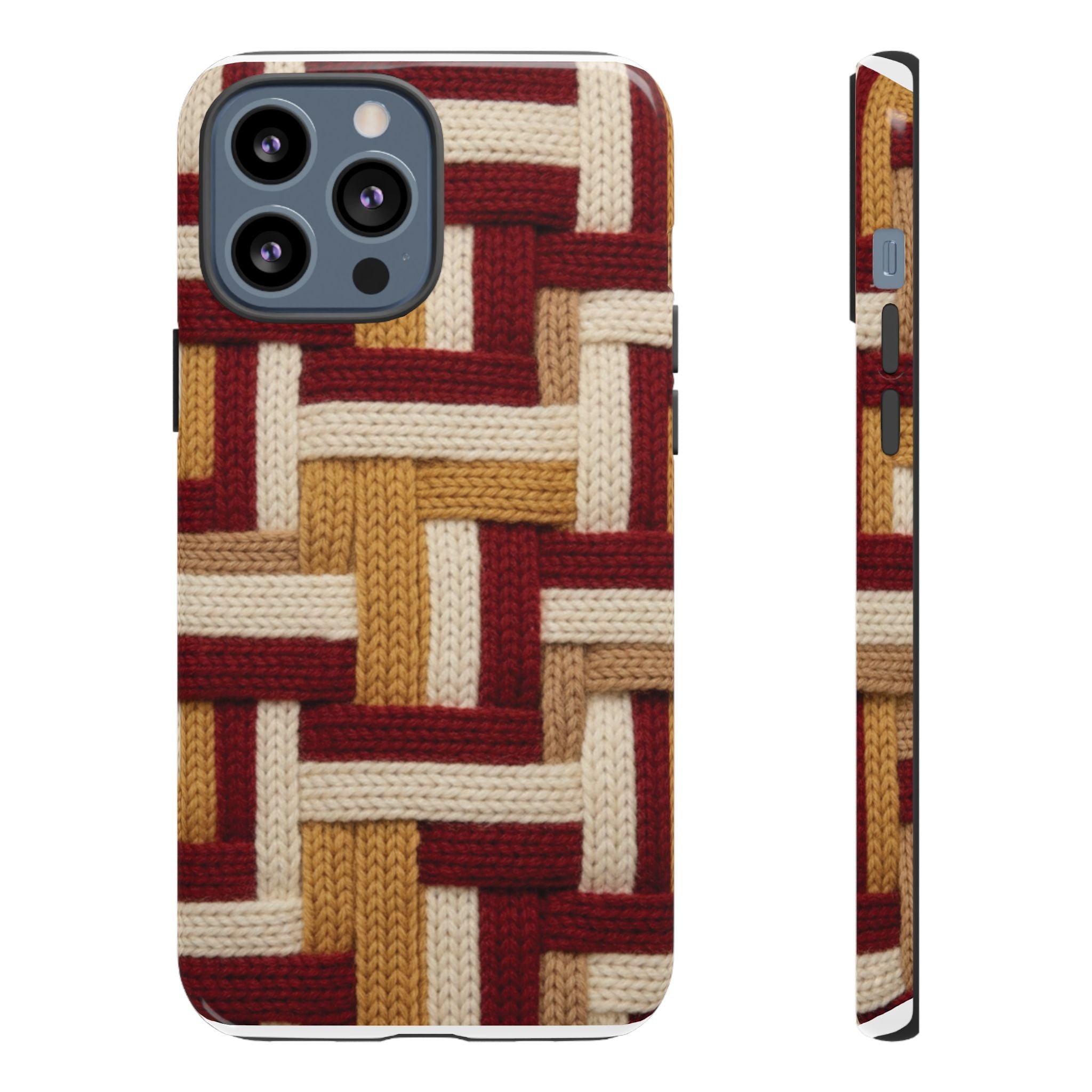 Yarn Pattern Phone Case Cozy Knit Texture Smartphone Protective Cover Elegant Design Mobile Device Cases for Samsung iPhone Pixel Models