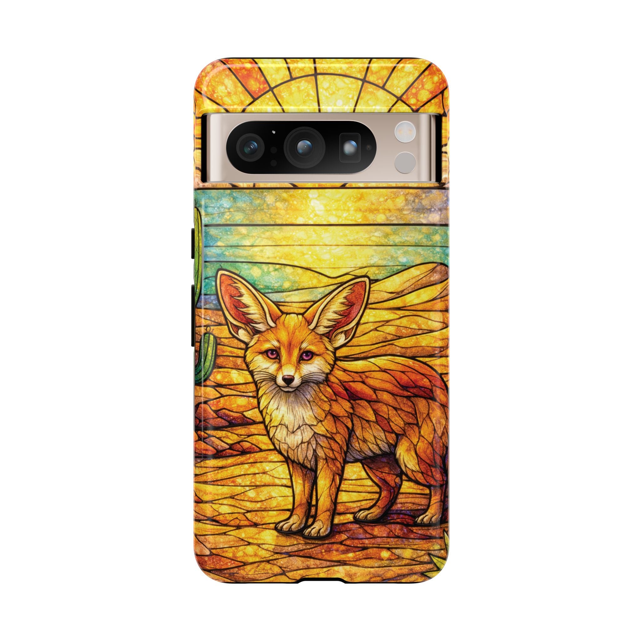 Desert Fox Stained Glass Phone Case — Galaxy & iPhone Pixel Compatible