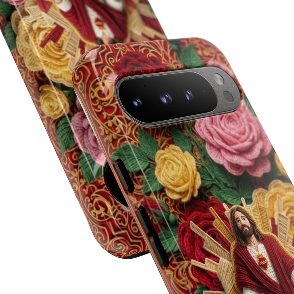 Jesus Resurrection faux-yarn phone case | Resurrection artwork phone case