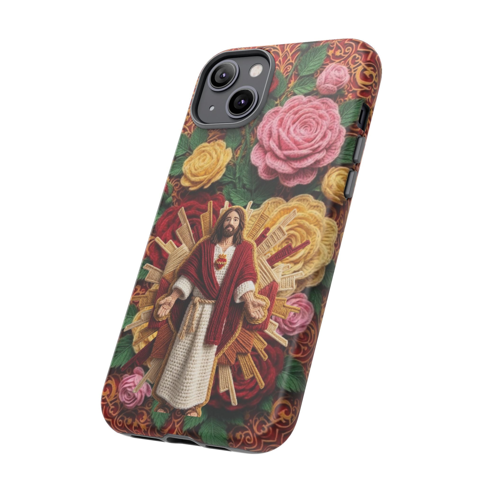 Jesus Resurrection faux-yarn phone case | Resurrection artwork phone case