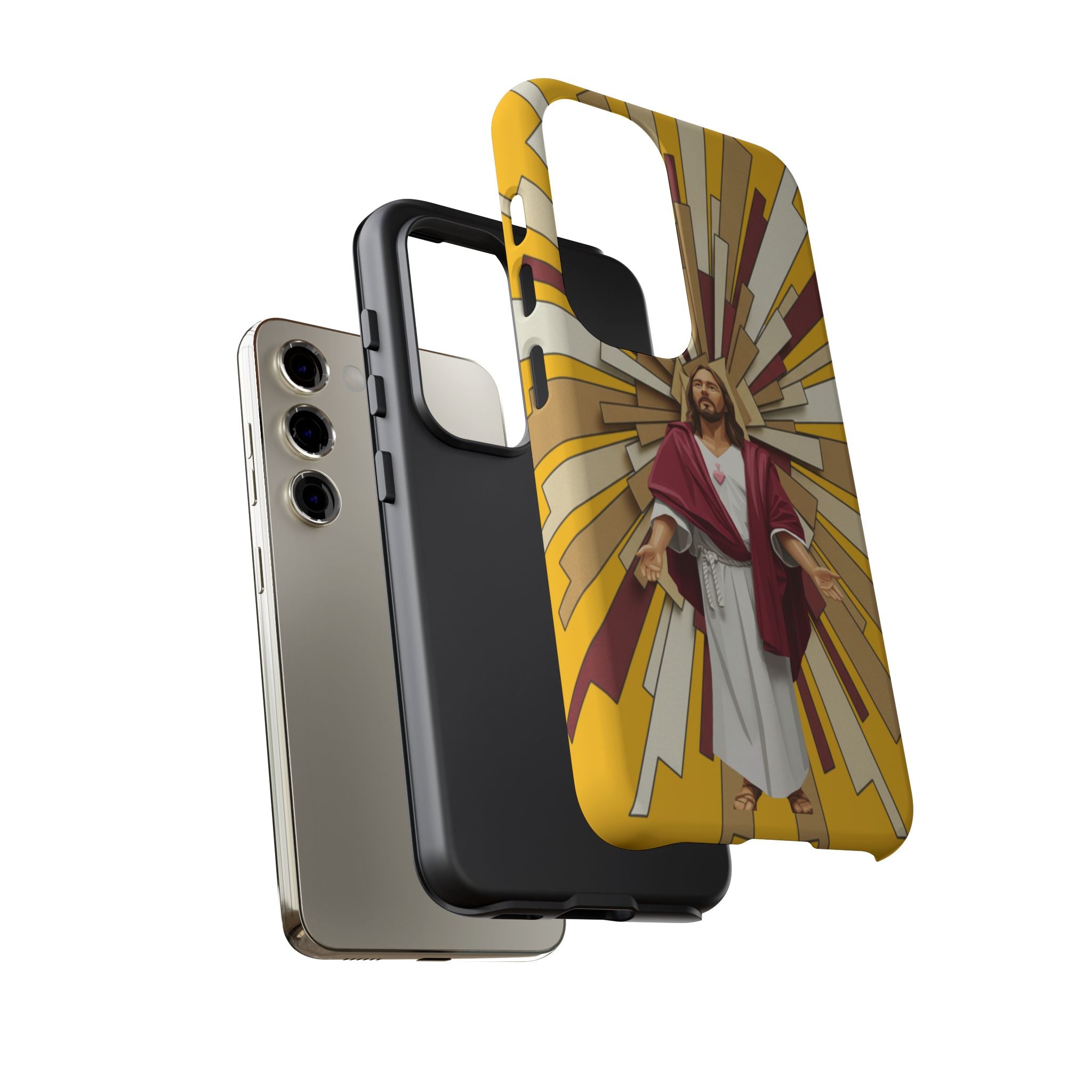 Radiant Jesus Art Phone Case | Christian Faith Inspirational Protective Cover