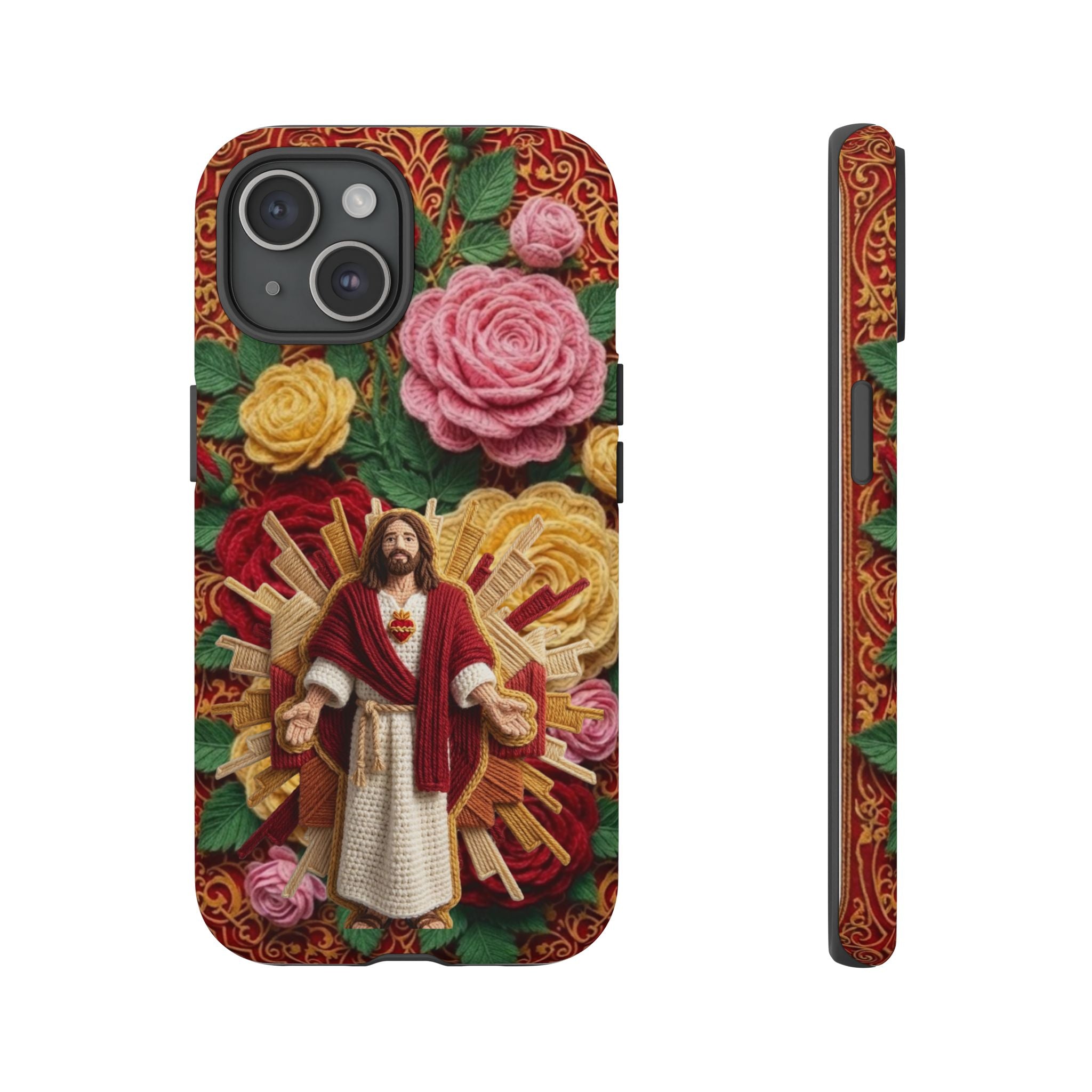 Jesus Resurrection faux-yarn phone case | Resurrection artwork phone case