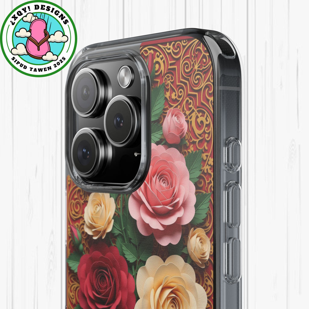 Cut-Paper Rose Bouquet Phone Case