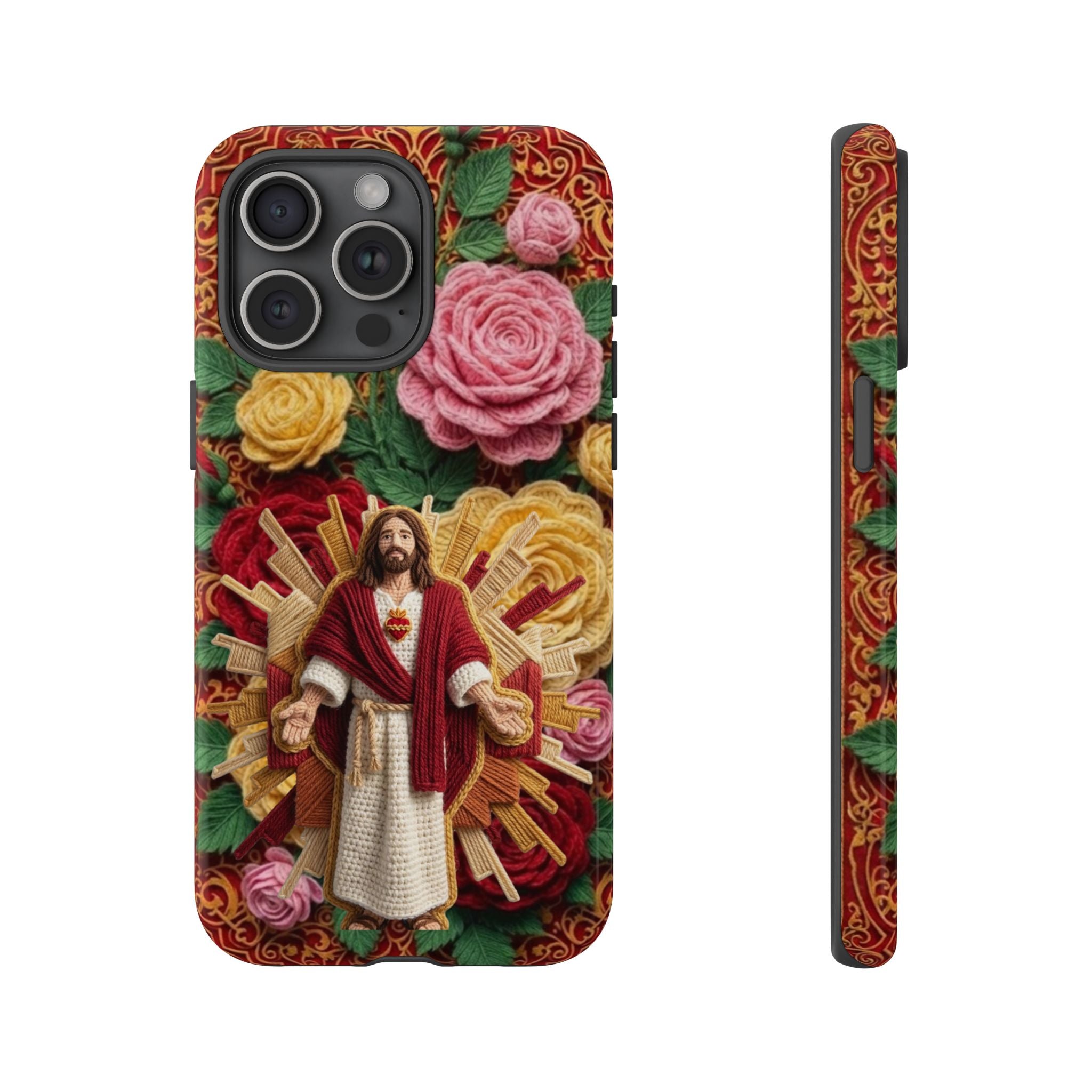 Jesus Resurrection faux-yarn phone case | Resurrection artwork phone case