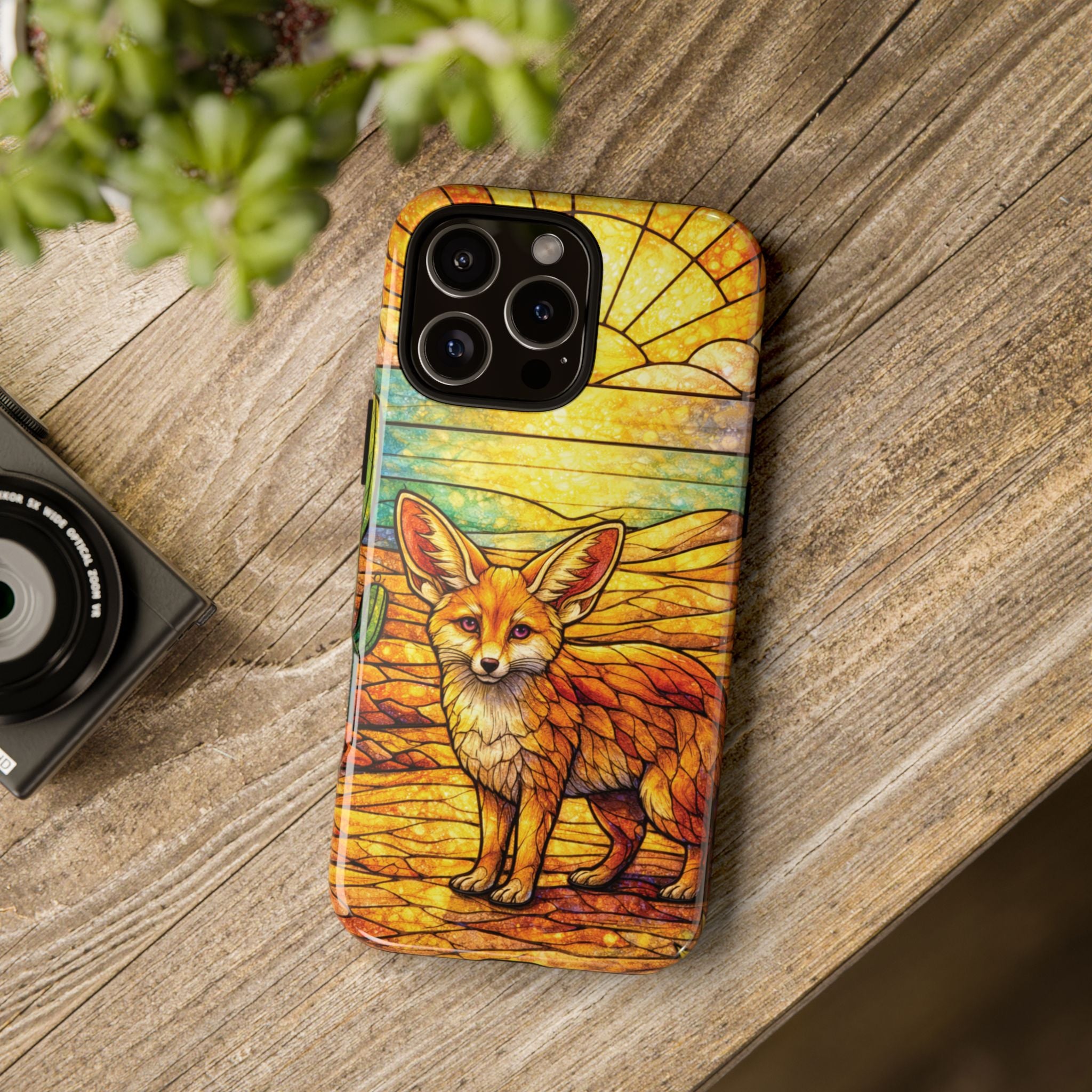 Desert Fox Stained Glass Phone Case — Galaxy & iPhone Pixel Compatible