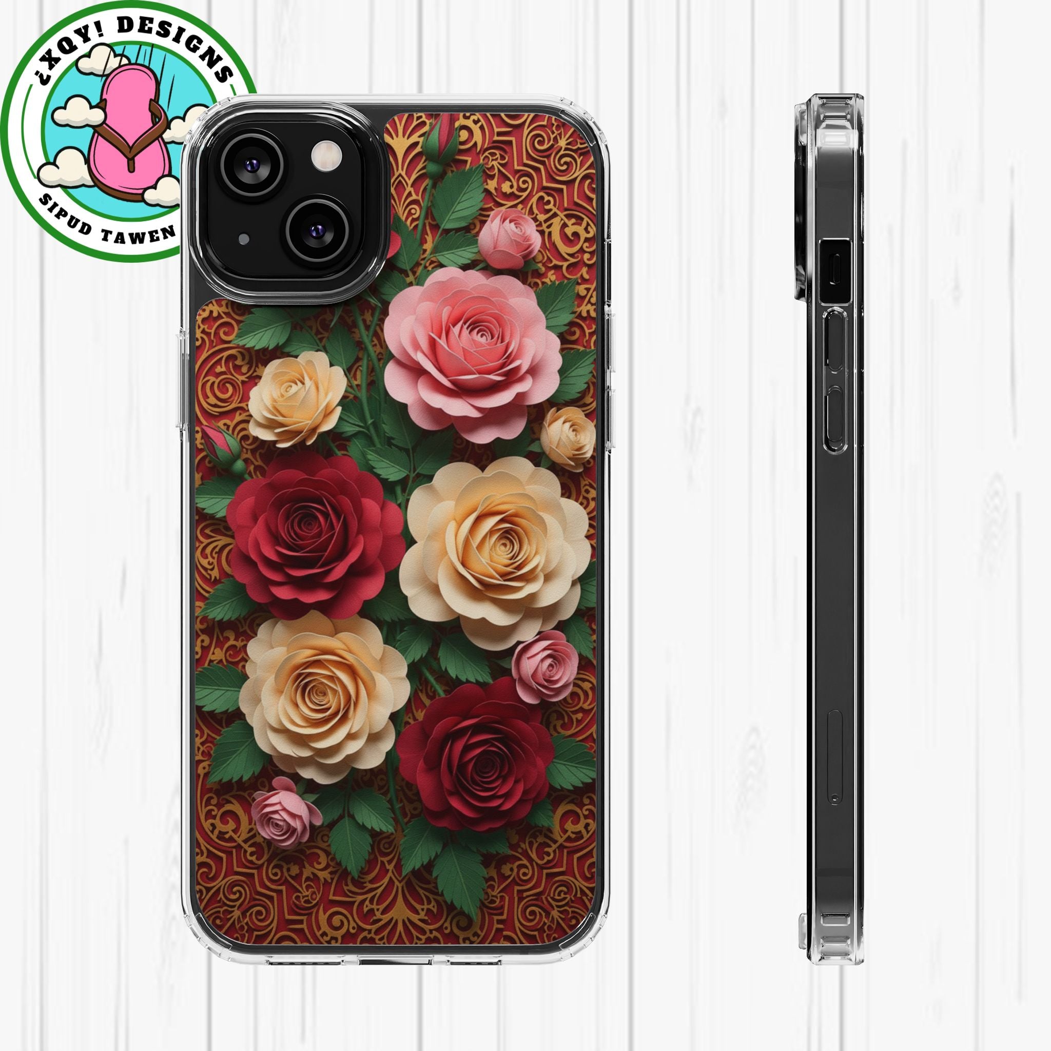 Cut-Paper Rose Bouquet Phone Case