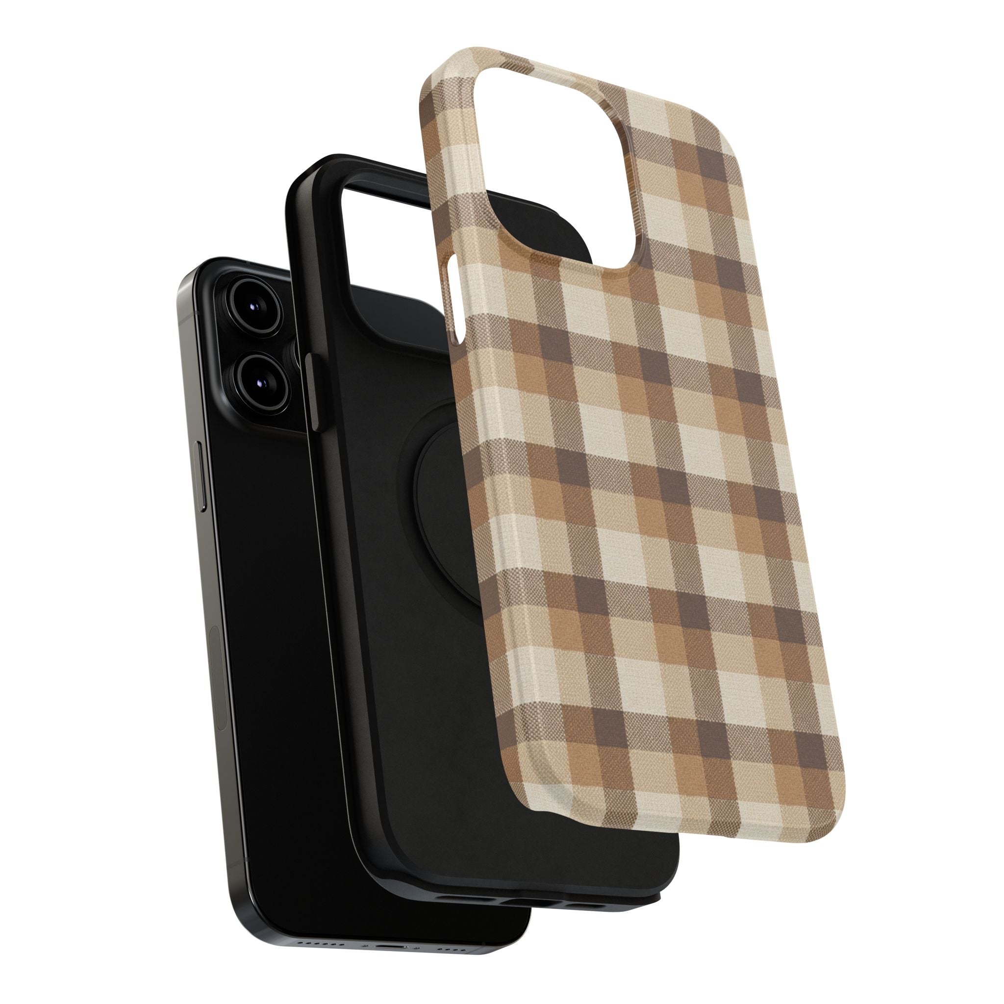 Brown Plaid Pattern Impact-Resistant Case | Checkered Phone Case
