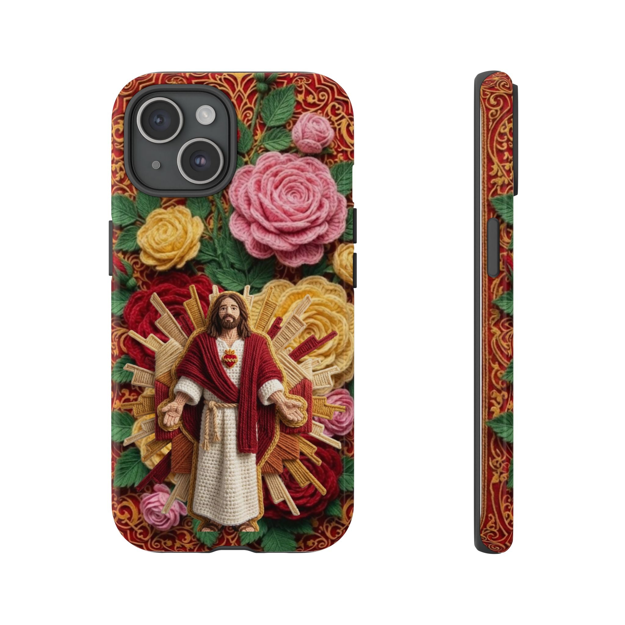 Jesus Resurrection faux-yarn phone case | Resurrection artwork phone case