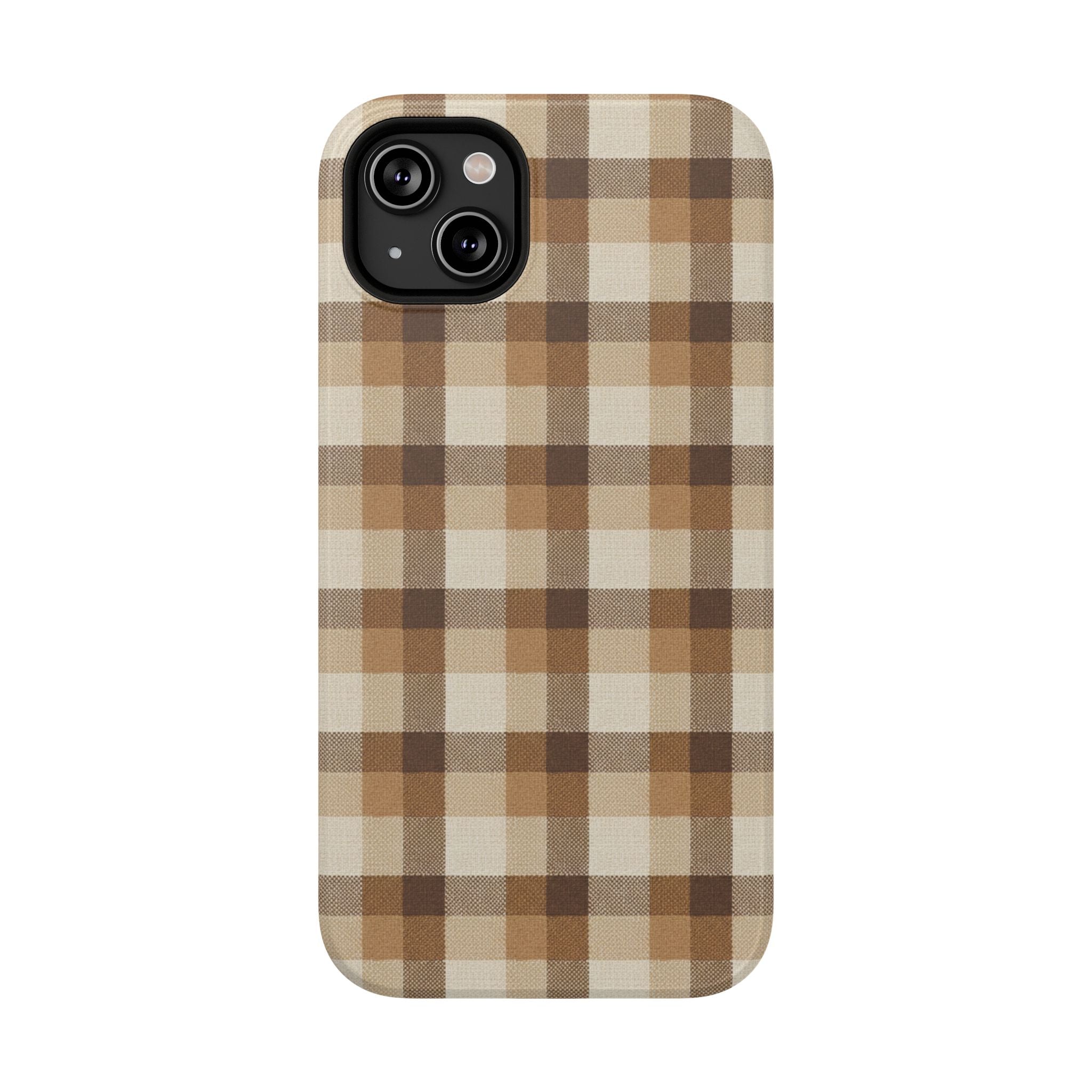 Brown Plaid Pattern Impact-Resistant Case | Checkered Phone Case
