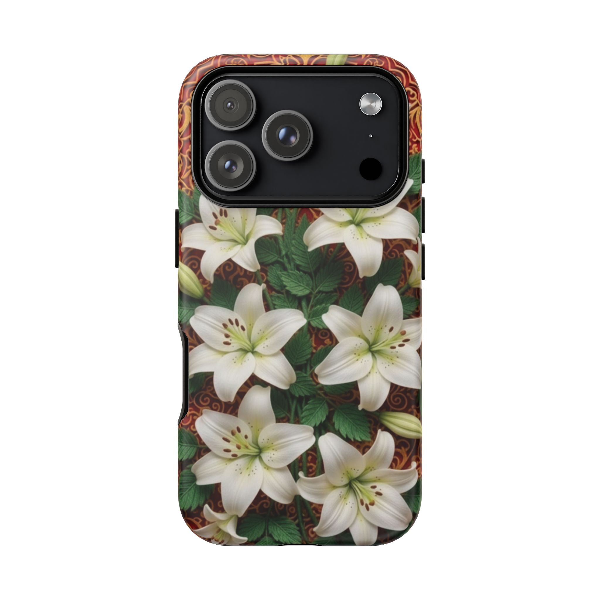 Luxury Lily Phone Case Elegant Floral Ornate Botanical Style Pristine White Bloom Motif Unique Accessory for iPhone Samsung Pixel Devices