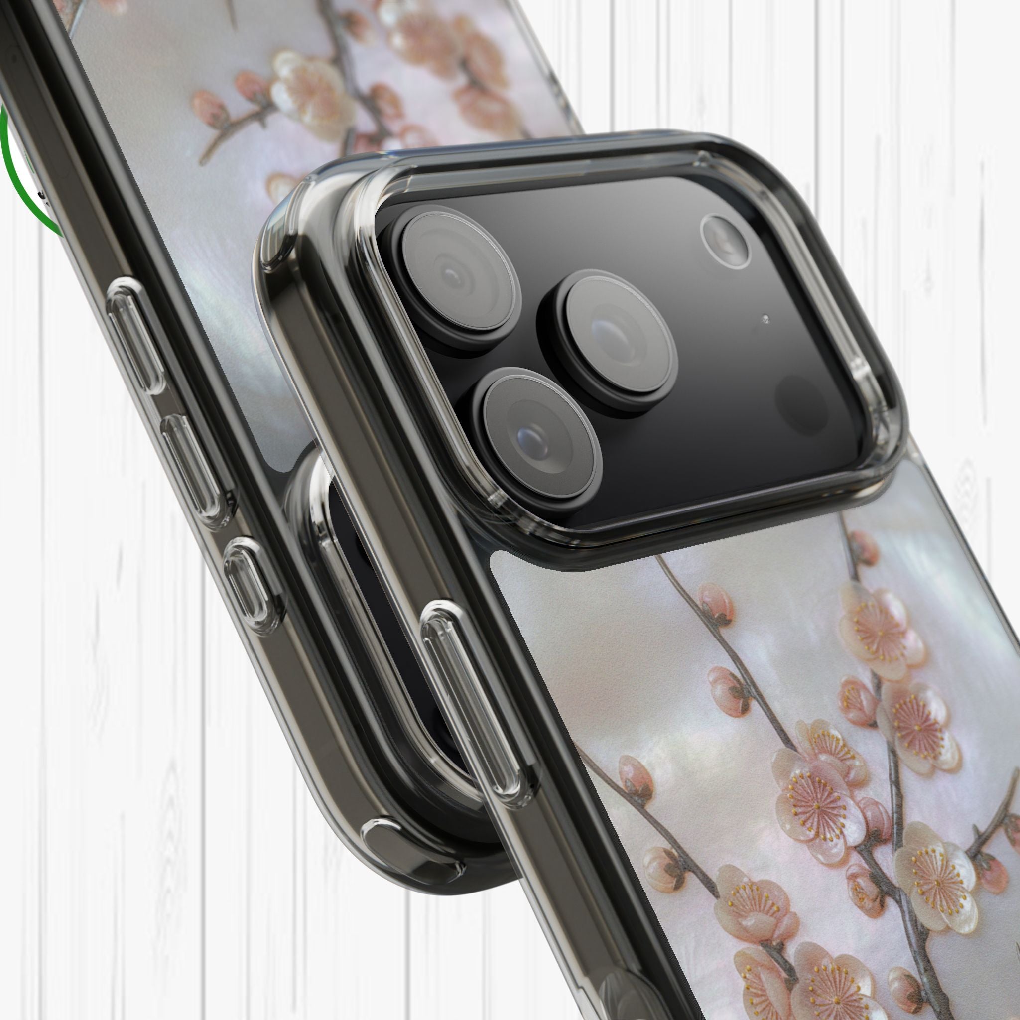 Mother of Pearl Plum Blossom Art Phone Case Nacre Flower Wall Decor Design Iridescent Shell Art Inlay Shimmering Spring Panel Floral Cover