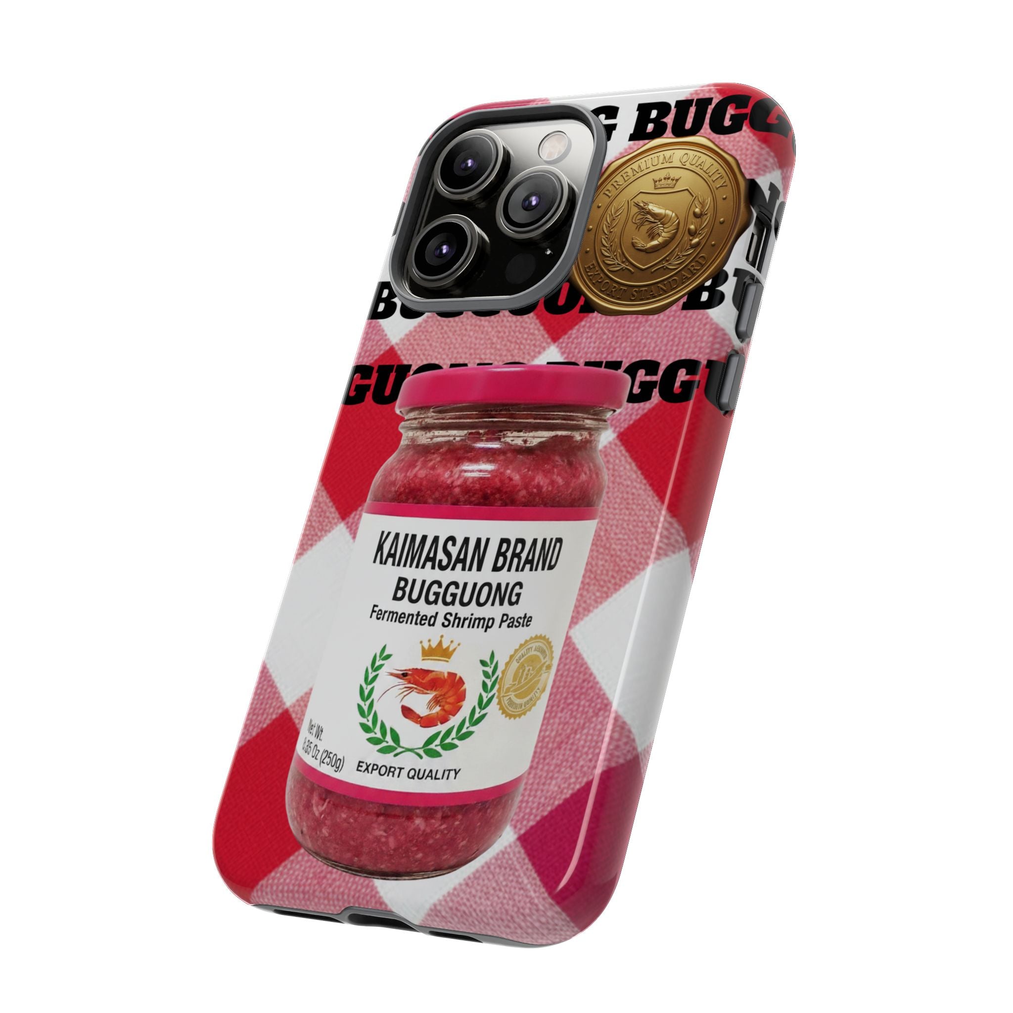 Red Gingham Phone Case Filipino Food Lover Gingham Pattern Phone Accessory Foodie Philippine Cuisine Lover Gift for Foodies