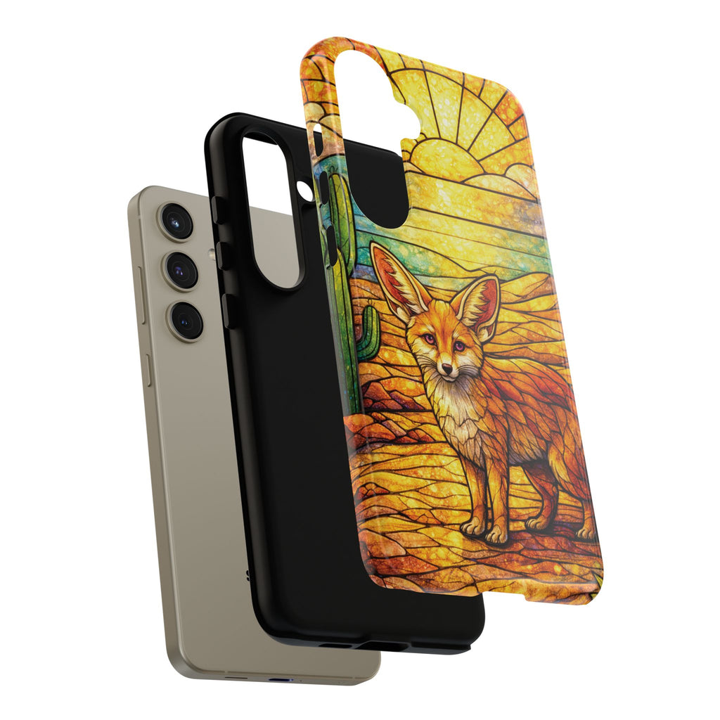 Desert Fox Stained Glass Phone Case — Galaxy & iPhone Pixel Compatible