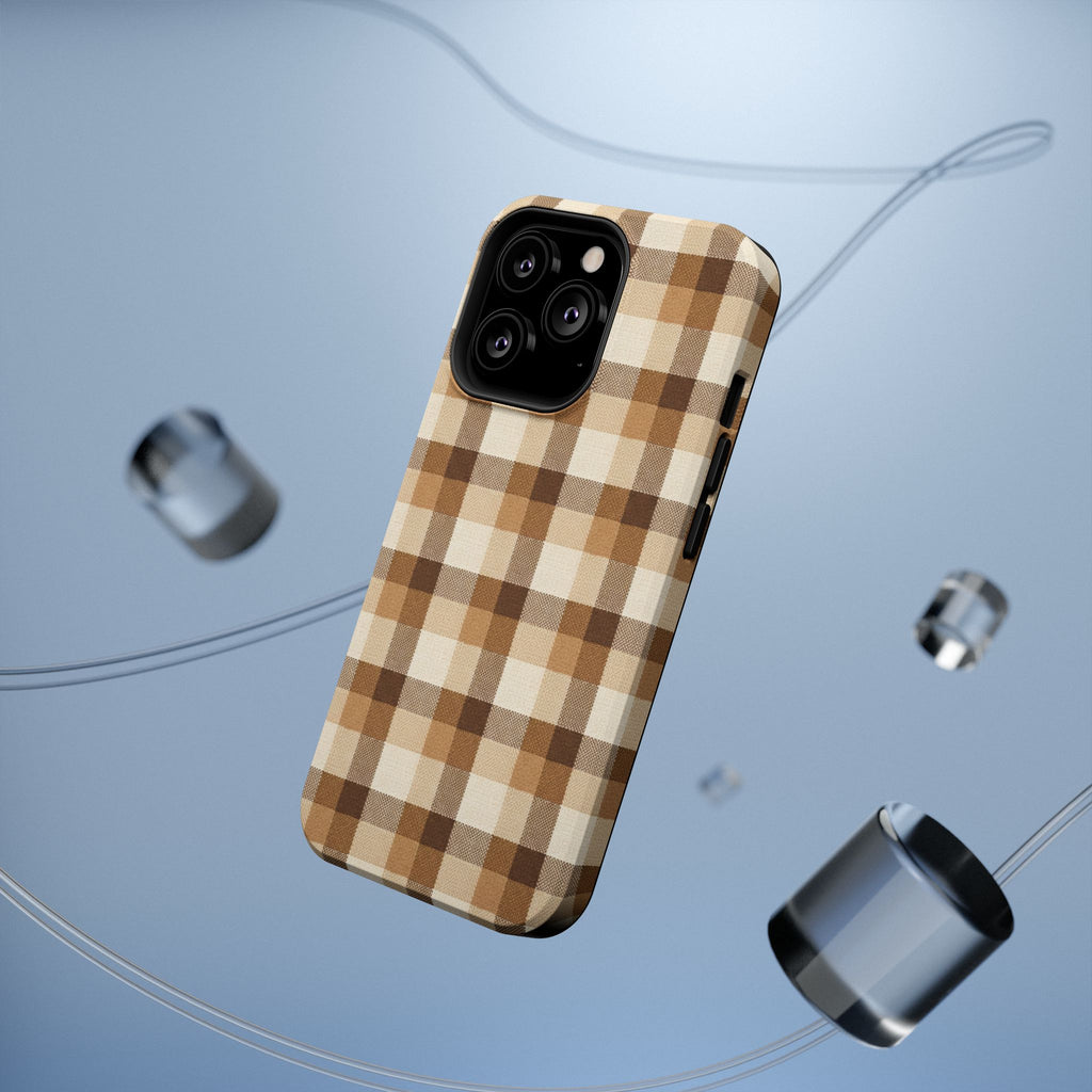 Brown Plaid Pattern Impact-Resistant Case | Checkered Phone Case