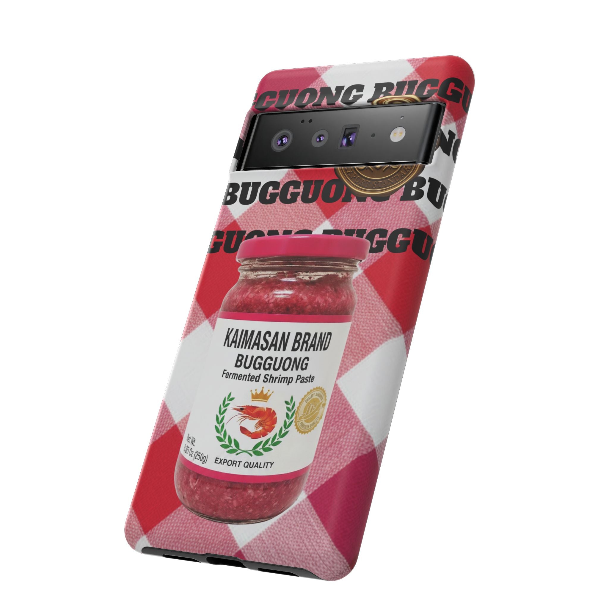 Red Gingham Phone Case Filipino Food Lover Gingham Pattern Phone Accessory Foodie Philippine Cuisine Lover Gift for Foodies