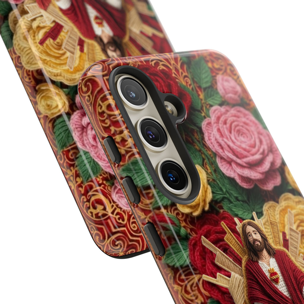 Jesus Resurrection faux-yarn phone case | Resurrection artwork phone case