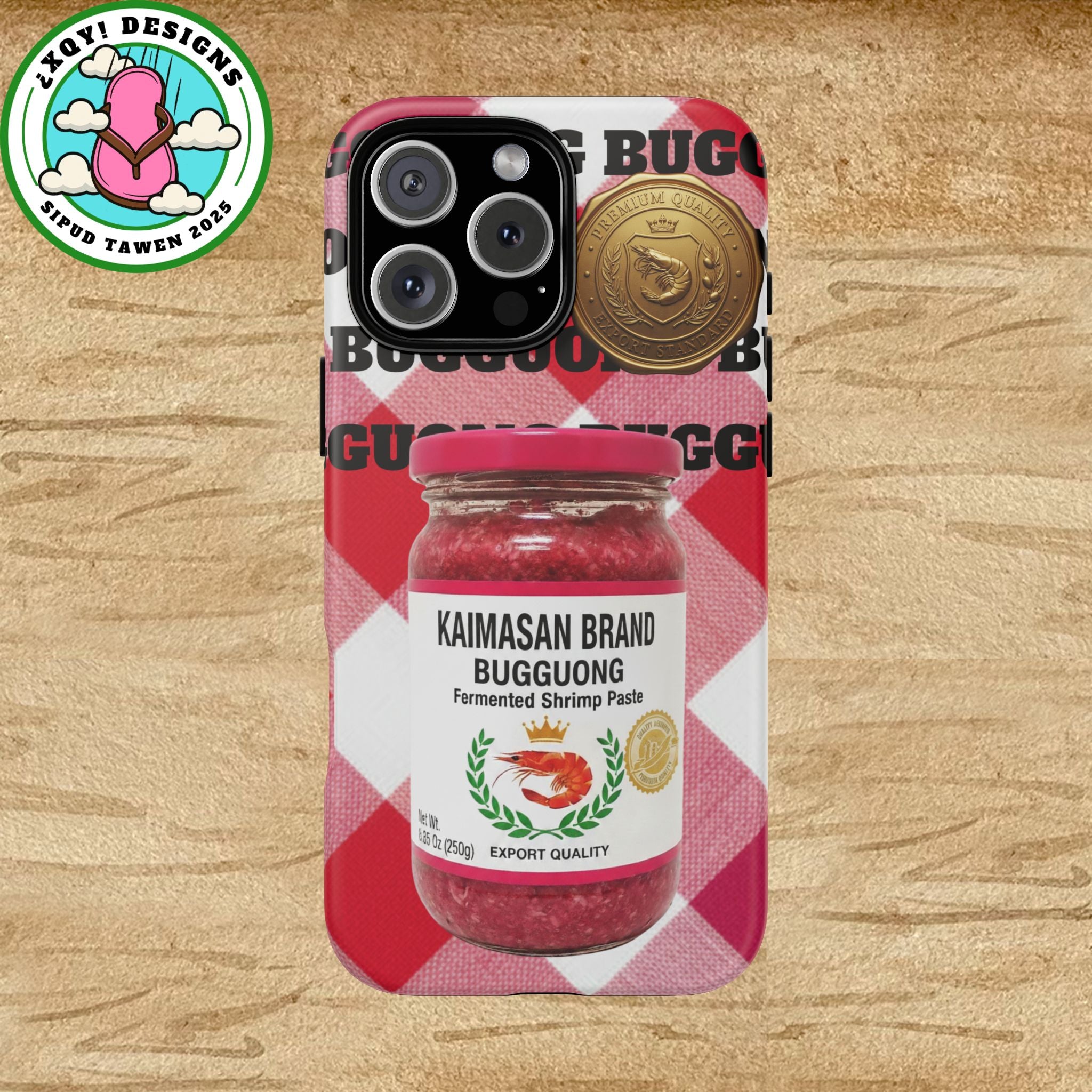 Red Gingham Phone Case Filipino Food Lover Gingham Pattern Phone Accessory Foodie Philippine Cuisine Lover Gift for Foodies