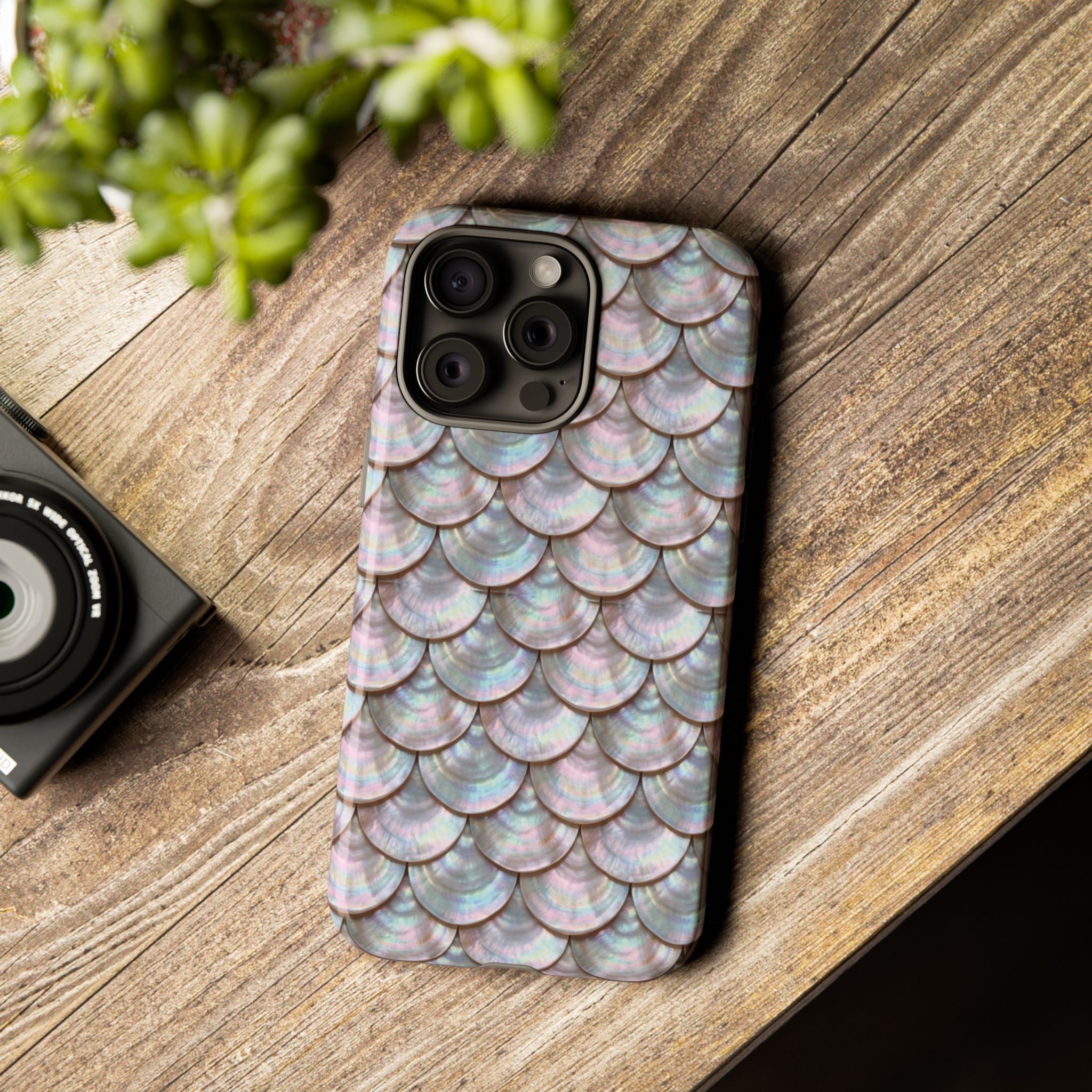 Mother of Pearl Scallop Scale Phone Case — Luxury Galaxy iPhone & Pixel