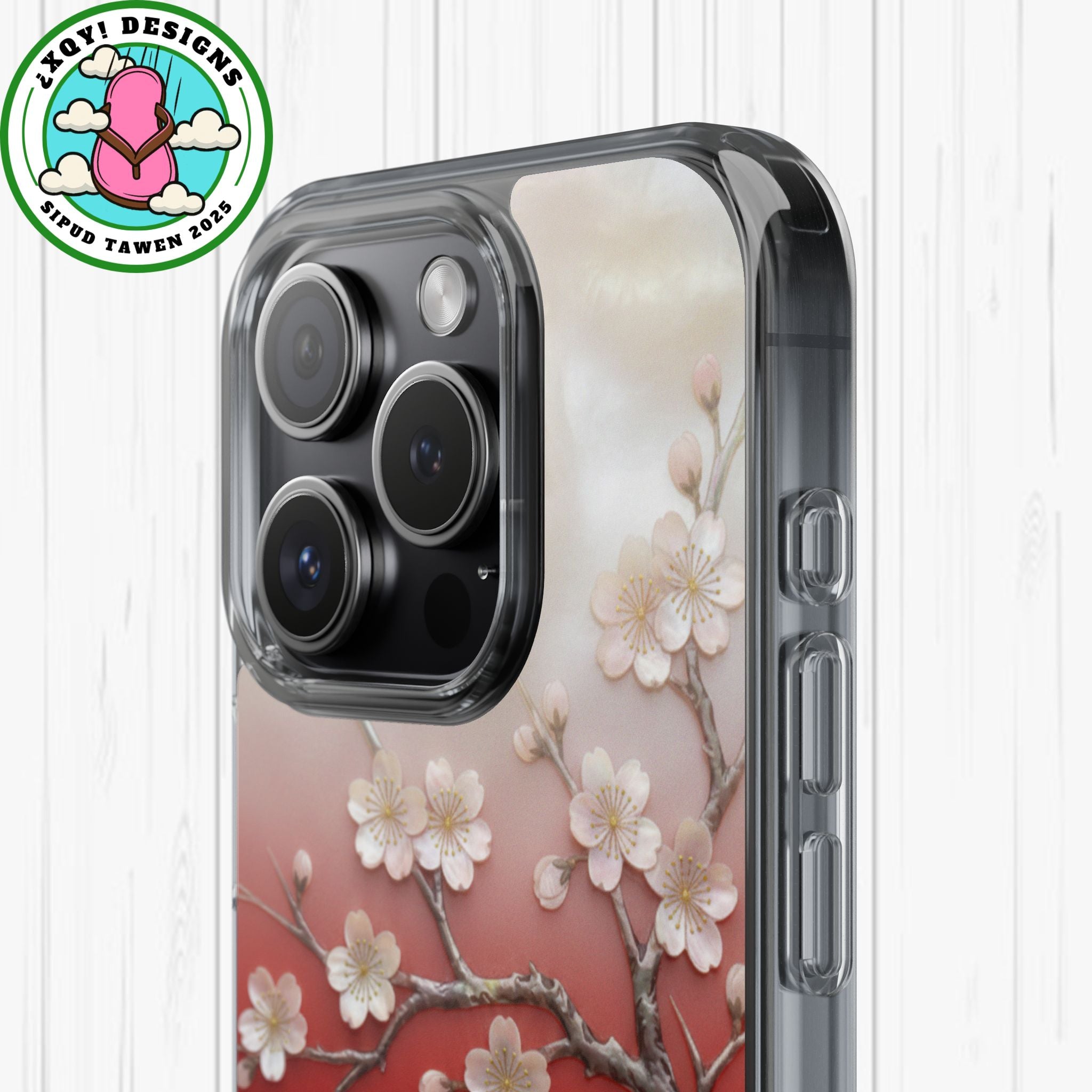 Mother of Pearl Floral Phone Case Elegant Sakura Design Asian Inspired Shell Inlay Artwork Japanese Blossom Decor Mobile Cover