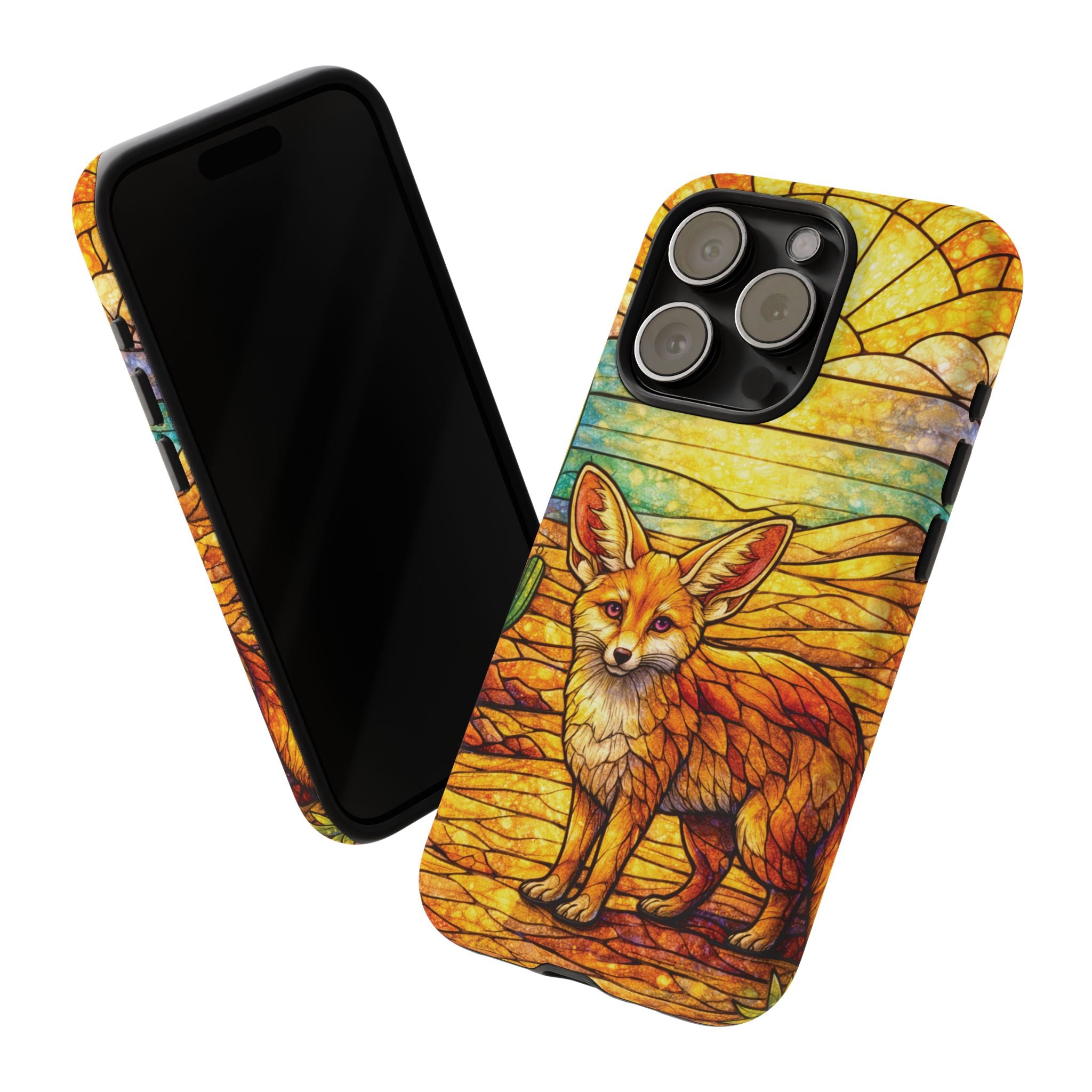 Desert Fox Stained Glass Phone Case — Galaxy & iPhone Pixel Compatible